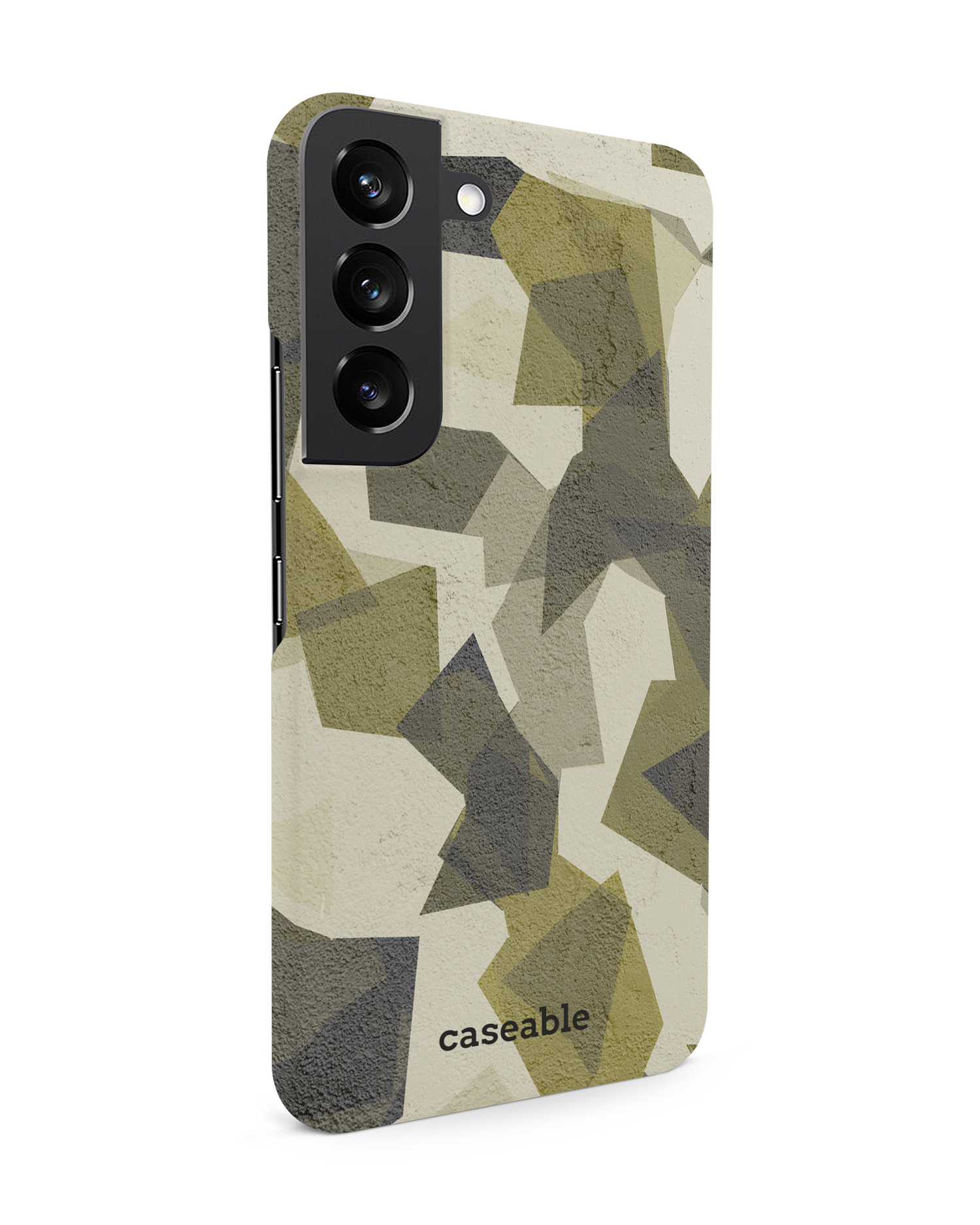 Geometric Camo Green Hardcase Handyhülle Samsung Galaxy S22 5G: Seitenansicht links