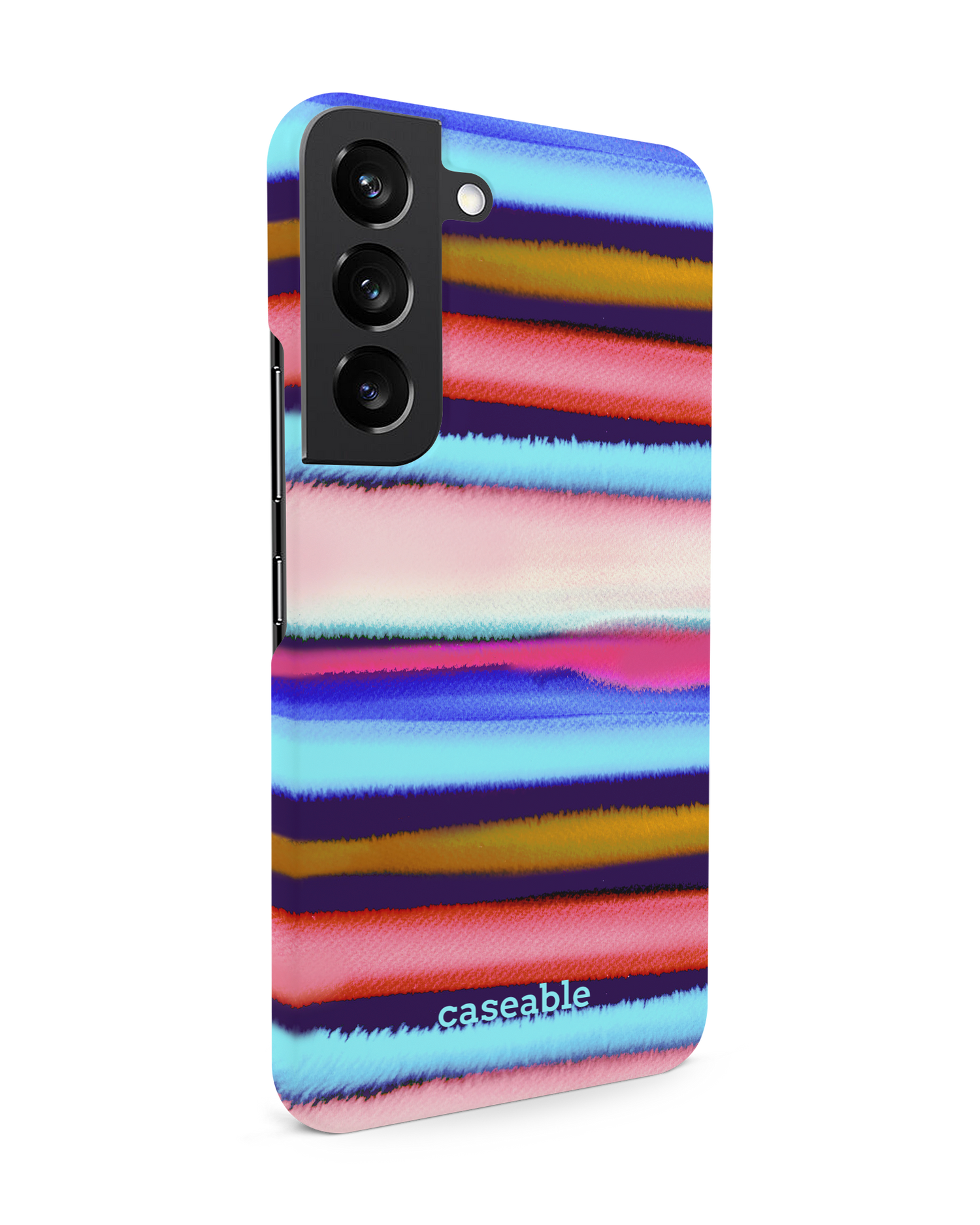 Watercolor Stripes Hardcase Handyhülle Samsung Galaxy S22 5G: Seitenansicht links