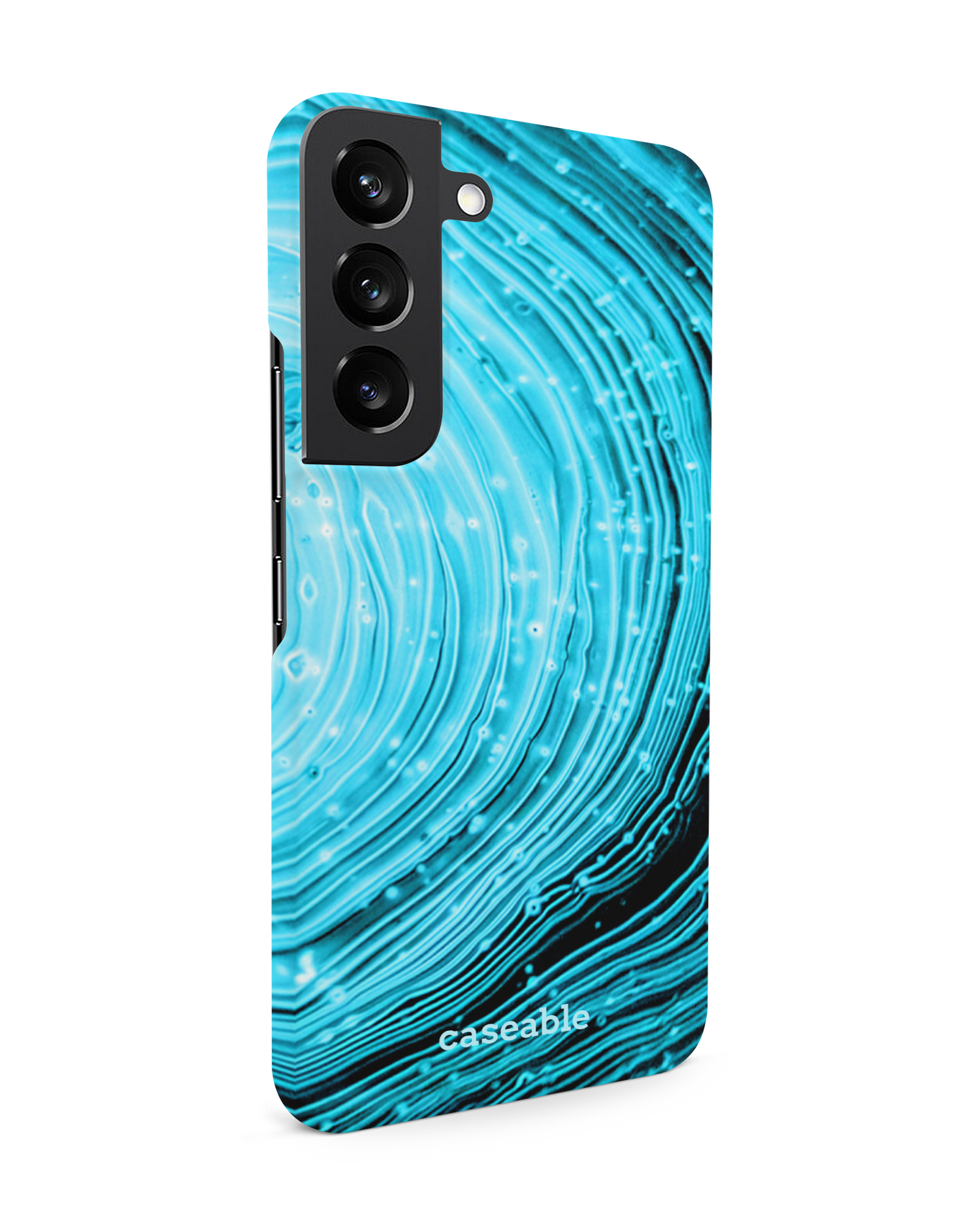 Turquoise Ripples Hardcase Handyhülle Samsung Galaxy S22 5G: Seitenansicht links