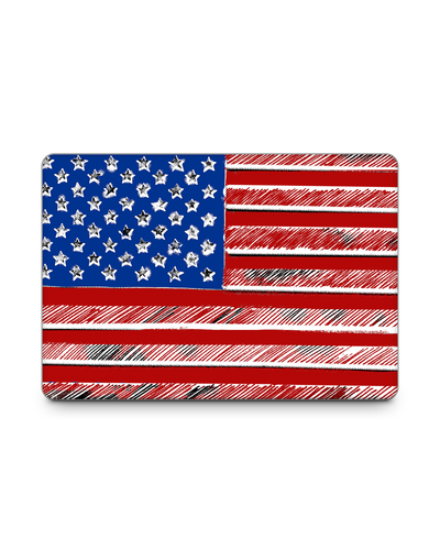 American Flag Color Laptop Aufkleber für 15 Zoll Apple MacBooks: Frontansicht