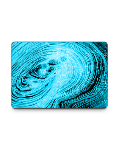 Turquoise Ripples Laptop Aufkleber für 15 Zoll Apple MacBooks: Frontansicht