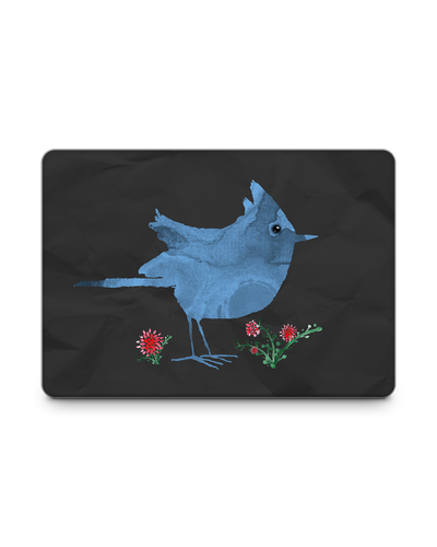 Watercolour Bird Black Laptop Aufkleber für 13 Zoll Apple MacBooks: Frontansicht