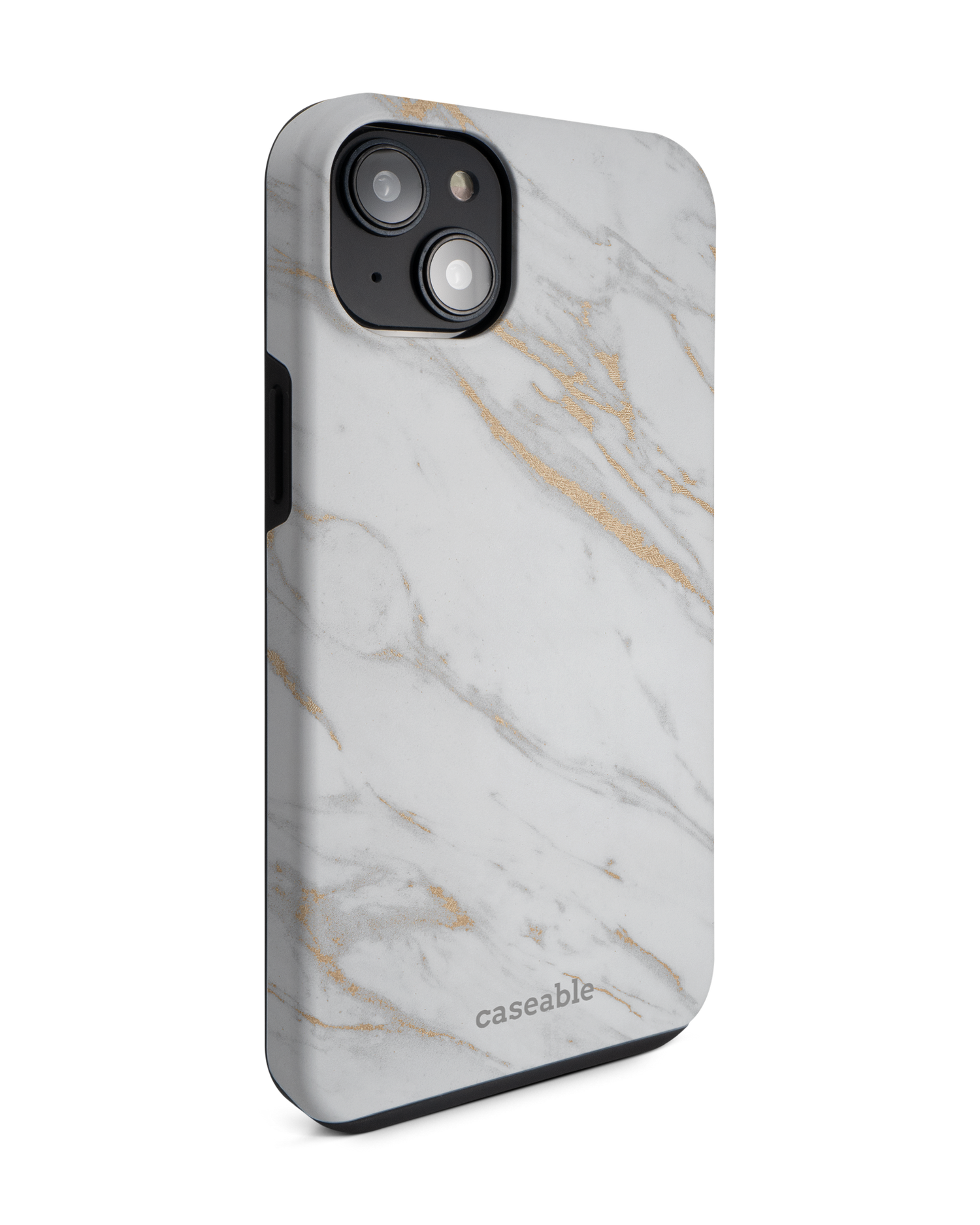 Gold Marble Elegance Premium Handyhülle für Apple iPhone 14 Plus: Seitenansicht links