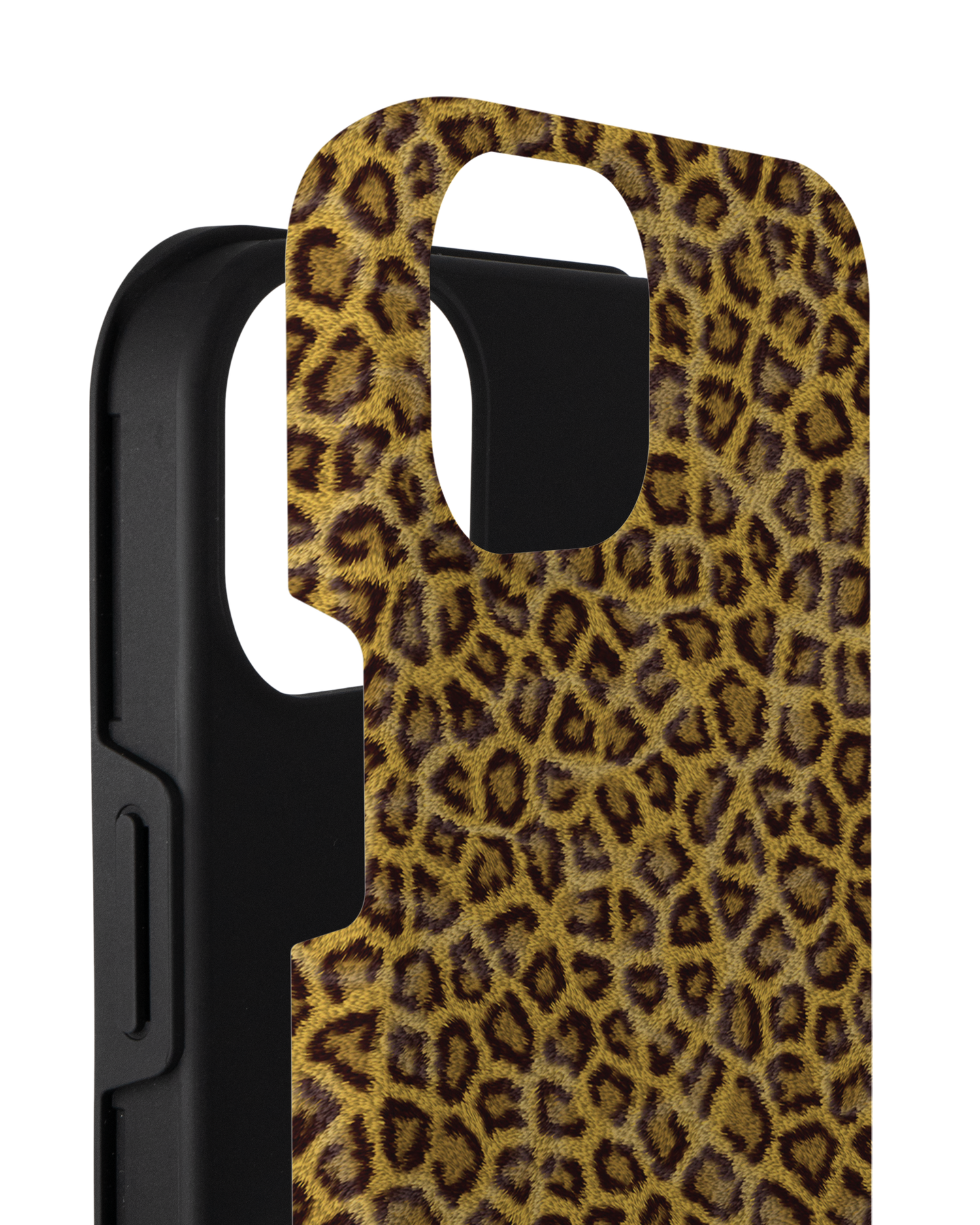 Leopard Skin Premium Handyhülle für Apple iPhone 14 Plus besteht aus 2 Teilen