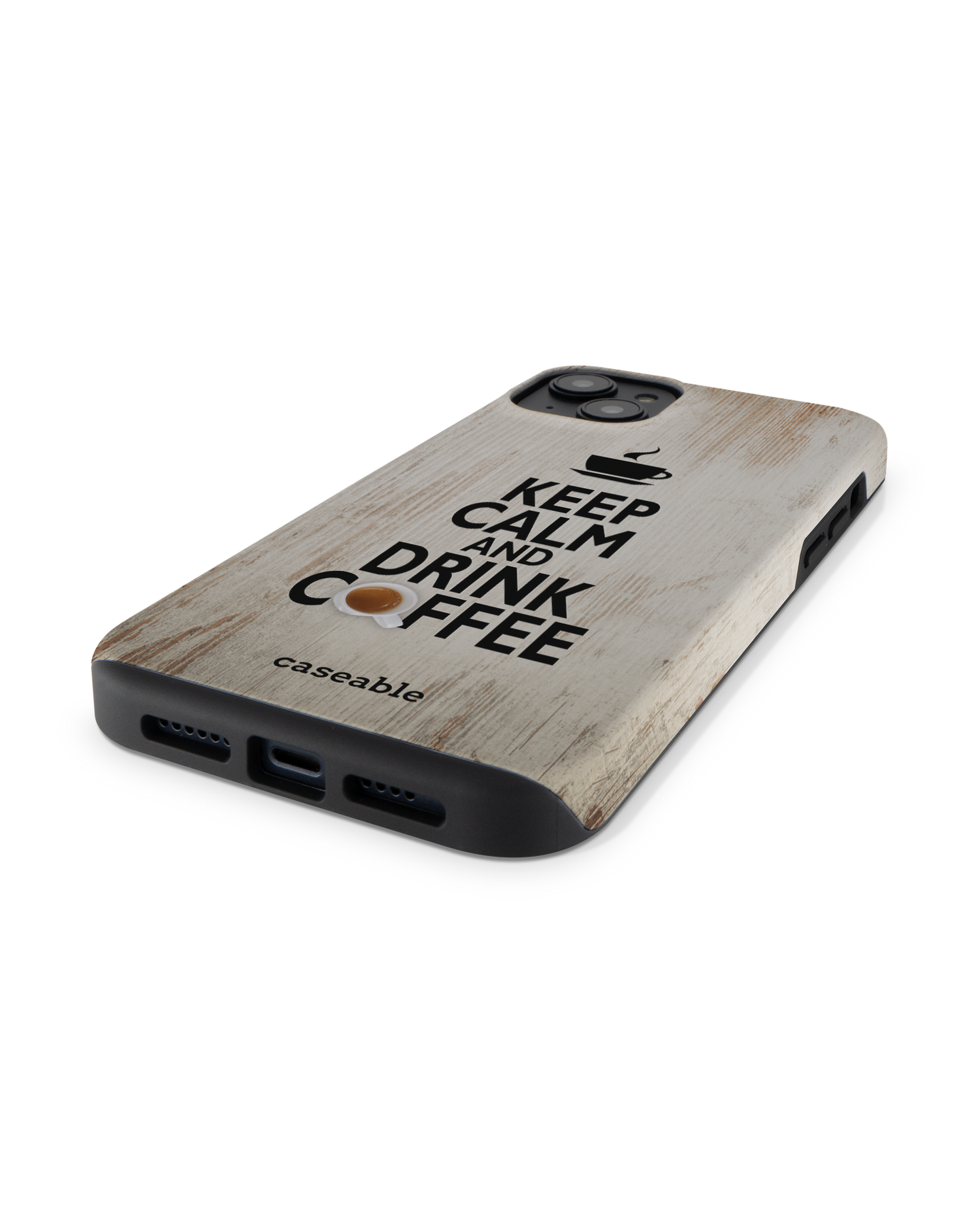Drink Coffee Premium Handyhülle für Apple iPhone 14 Plus: Smartphone liegend