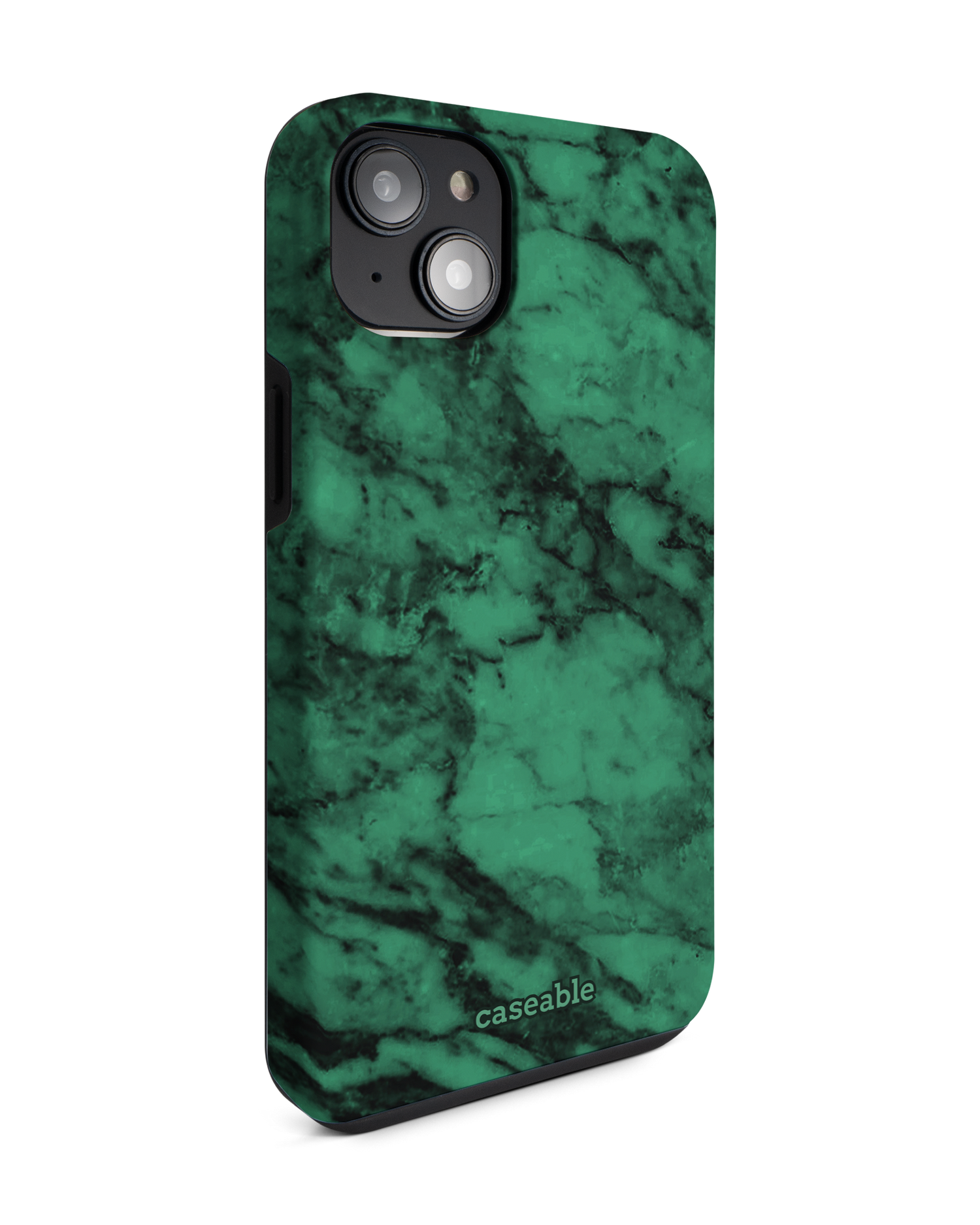 Green Marble Premium Handyhülle für Apple iPhone 14 Plus: Seitenansicht links