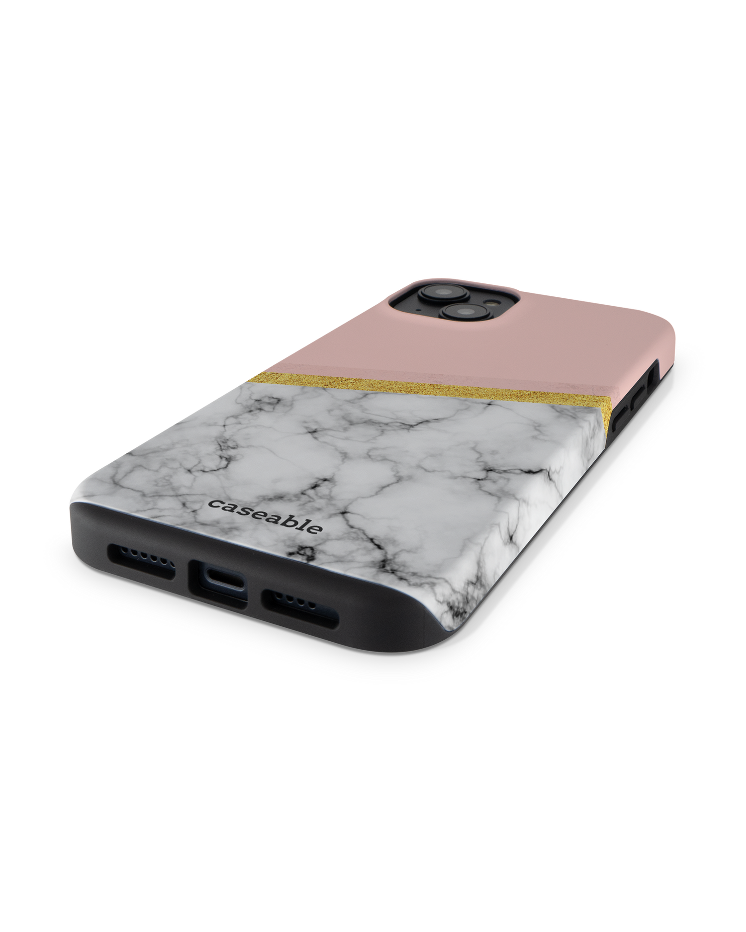 Marble Slice Premium Handyhülle für Apple iPhone 14 Plus: Smartphone liegend