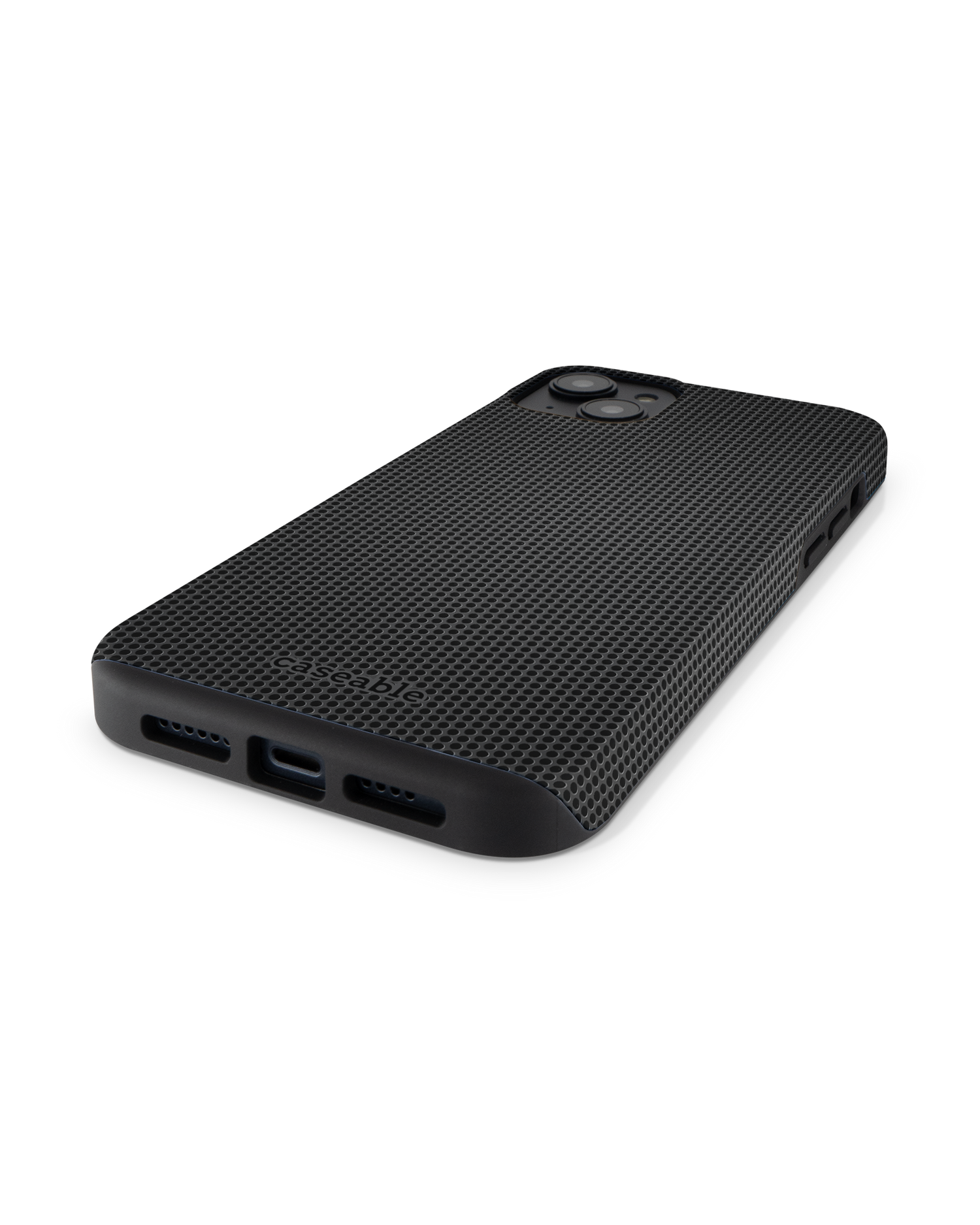 Carbon II Premium Handyhülle für Apple iPhone 14 Plus: Smartphone liegend