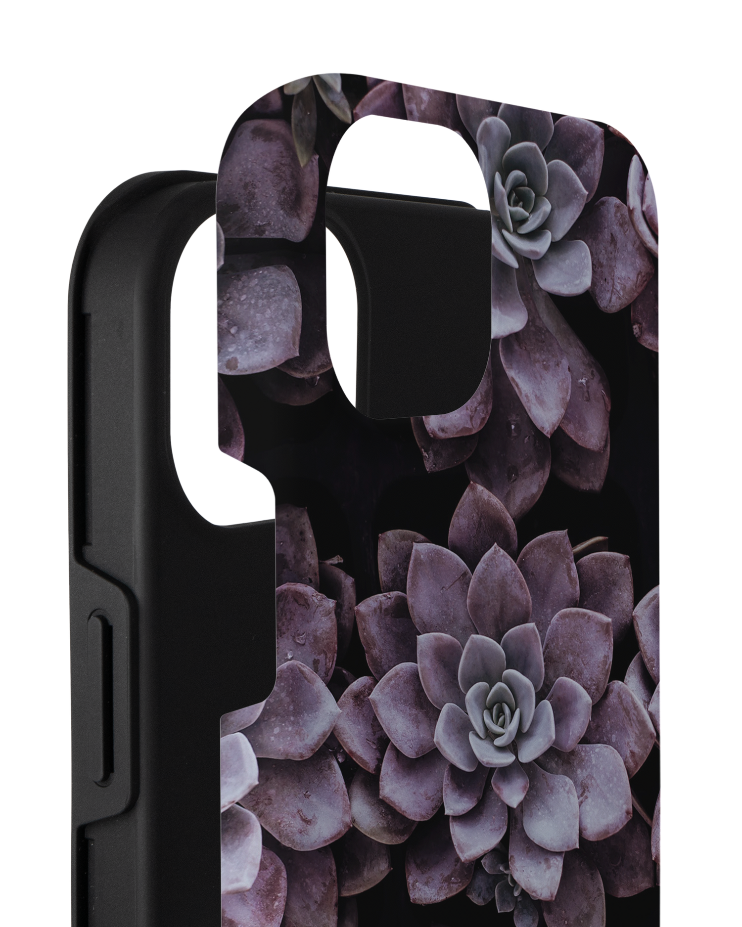 Purple Succulents Premium Handyhülle für Apple iPhone 14 Plus besteht aus 2 Teilen