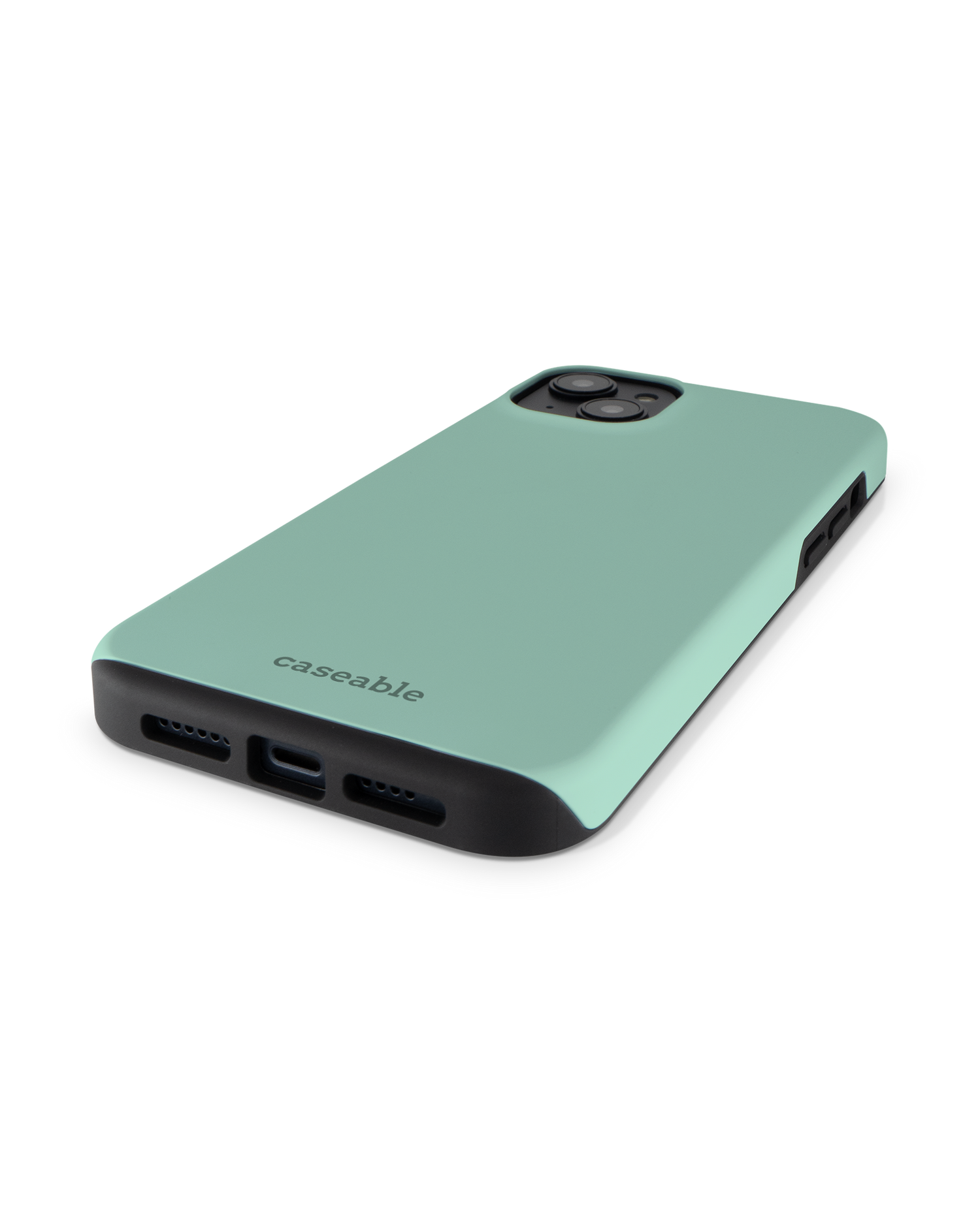 LIGHT GREEN Premium Handyhülle für Apple iPhone 14 Plus: Smartphone liegend