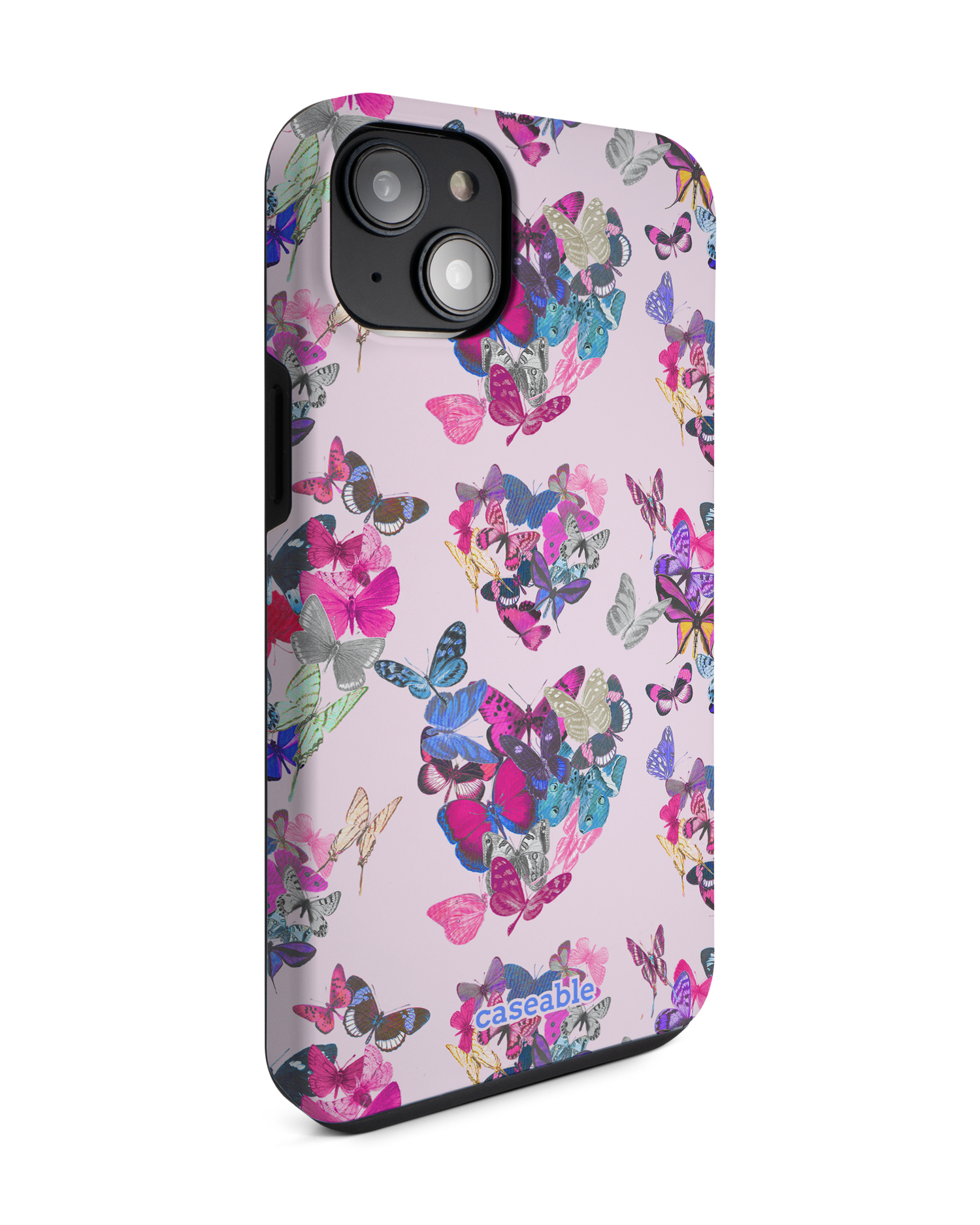 Butterfly Love Premium Handyhülle für Apple iPhone 14 Plus: Seitenansicht links