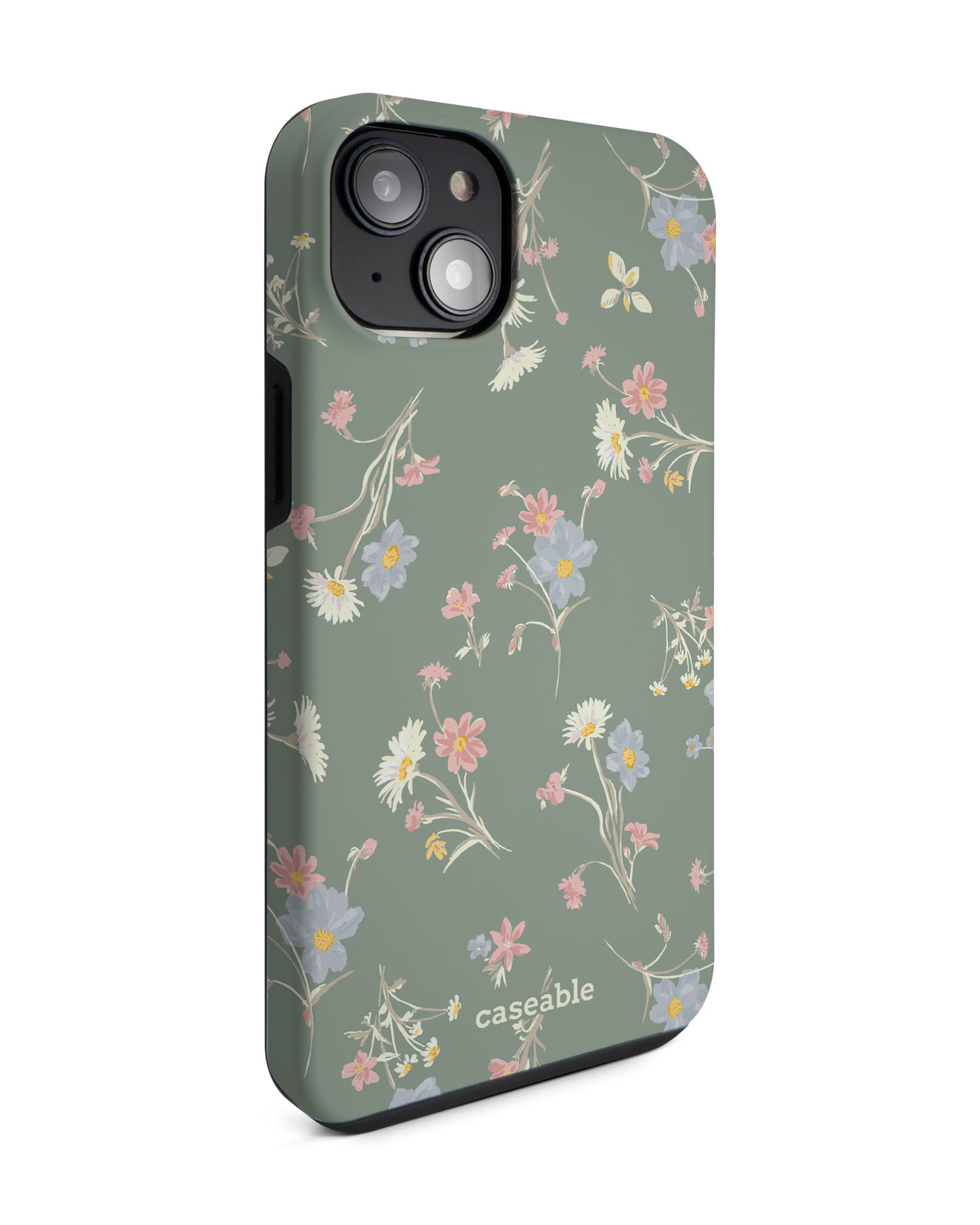 Wild Flower Sprigs Premium Handyhülle für Apple iPhone 14 Plus: Seitenansicht links