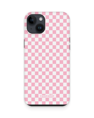Pink Checkerboard Premium Handyhülle für Apple iPhone 15 Plus