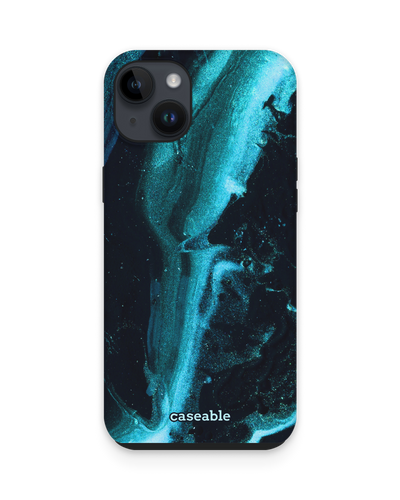 Deep Turquoise Sparkle Premium Handyhülle für Apple iPhone 15 Plus