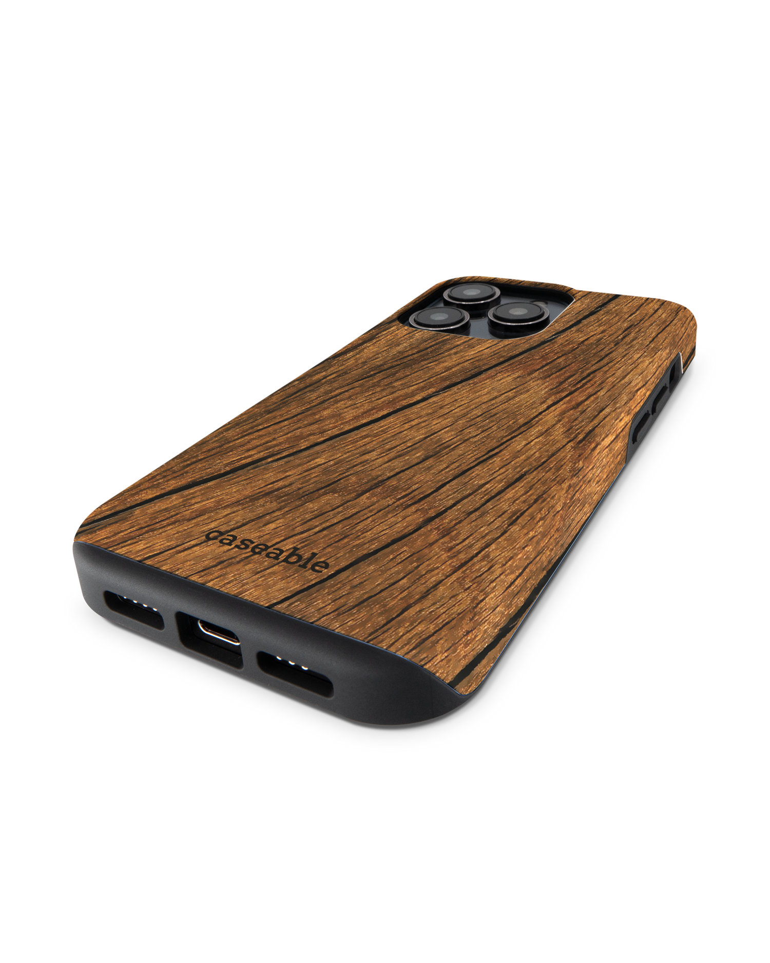 Wood Premium Handyhülle für Apple iPhone 14 Pro: Smartphone liegend