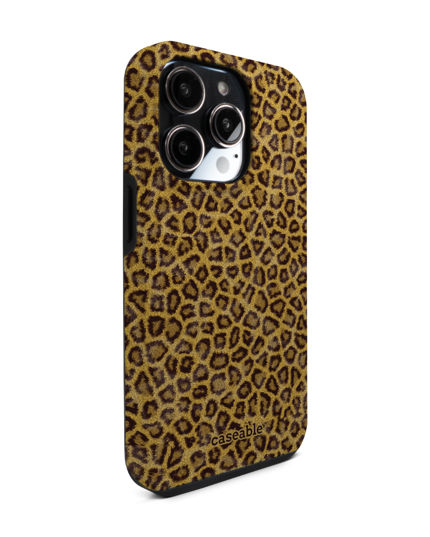 Leopard Skin Premium Handyhülle für Apple iPhone 14 Pro: Seitenansicht links