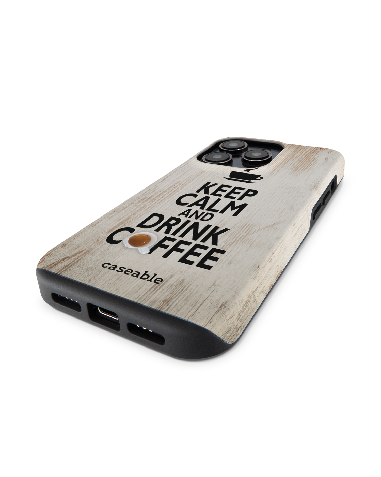 Drink Coffee Premium Handyhülle für Apple iPhone 14 Pro: Smartphone liegend
