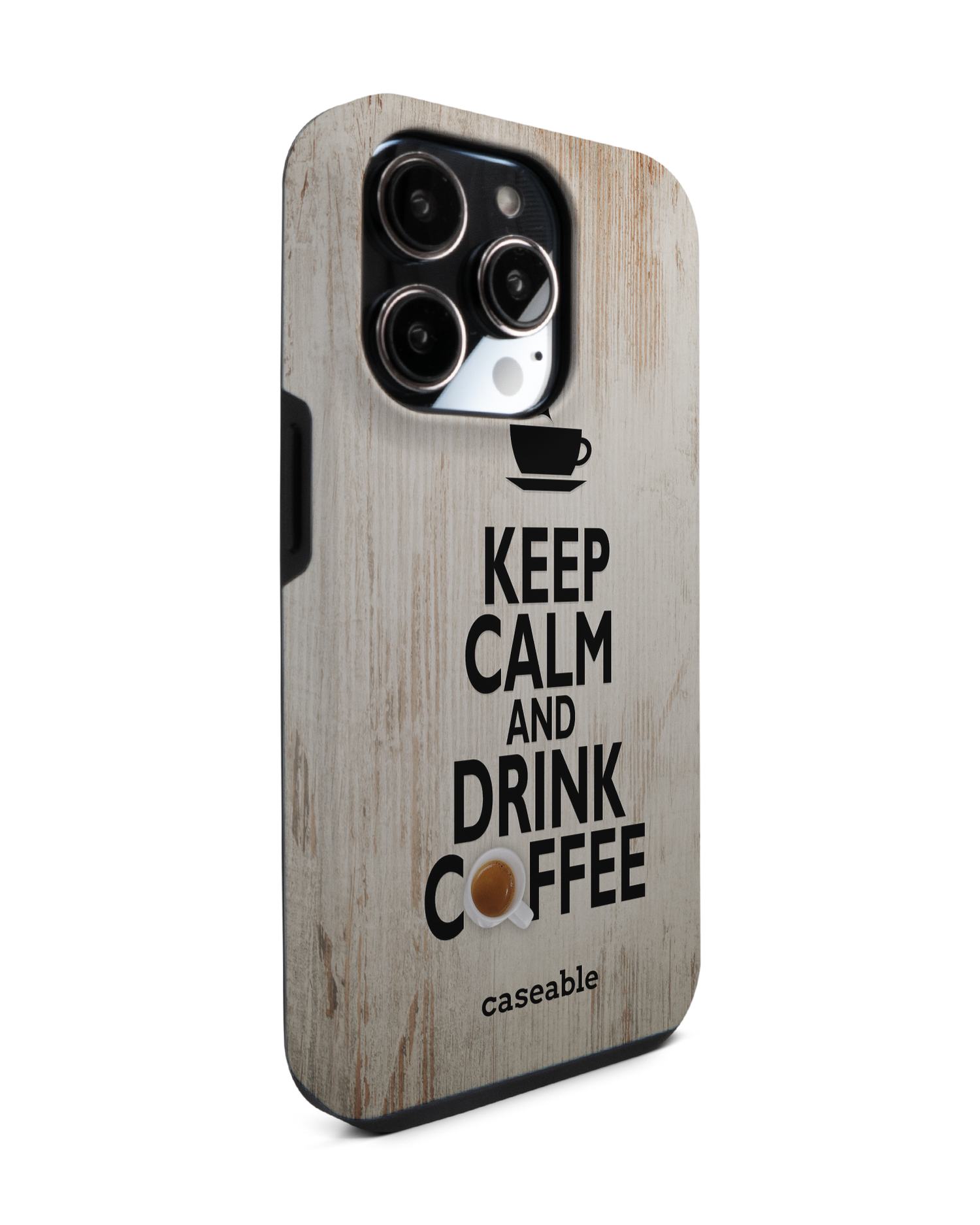 Drink Coffee Premium Handyhülle für Apple iPhone 14 Pro: Seitenansicht links