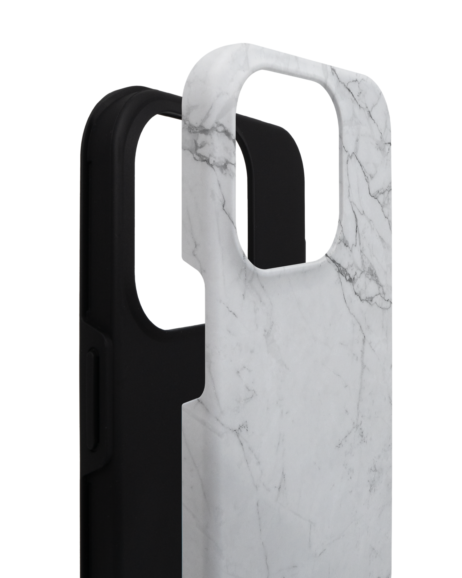 White Marble Premium Handyhülle für Apple iPhone 14 Pro besteht aus 2 Teilen