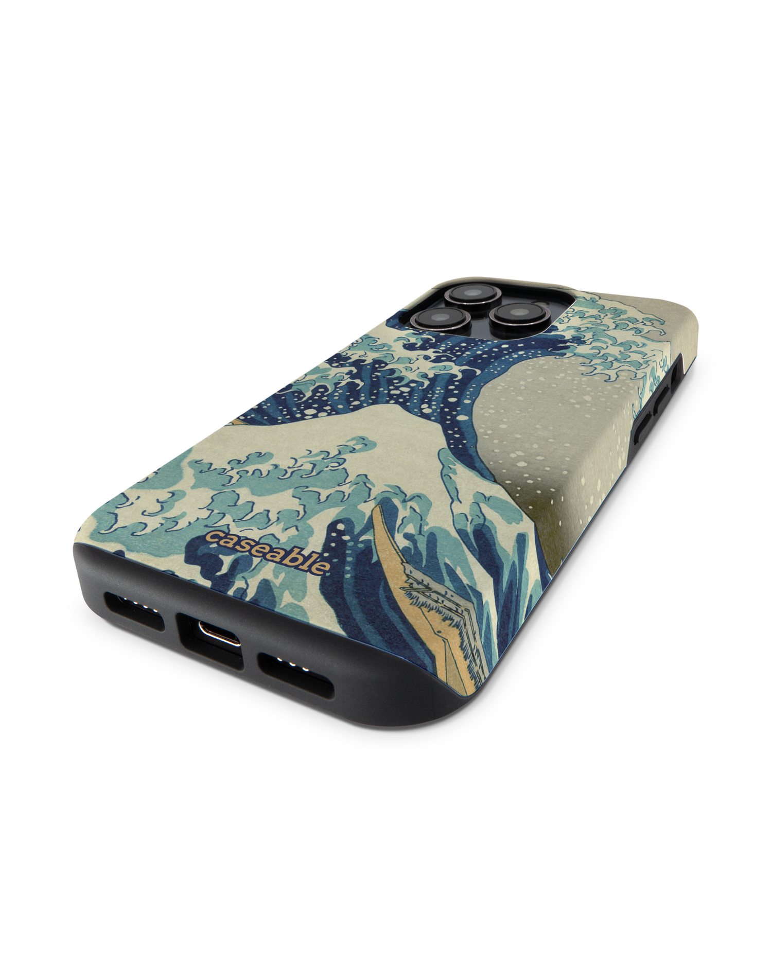 Great Wave Off Kanagawa By Hokusai Premium Handyhülle für Apple iPhone 14 Pro: Smartphone liegend