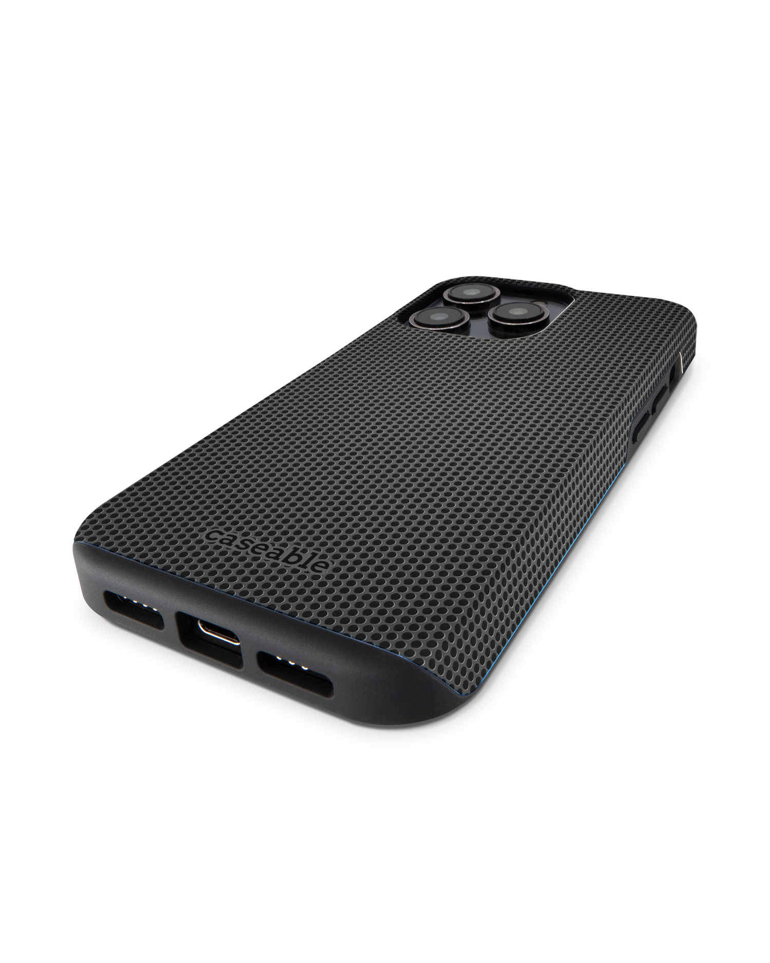 Carbon II Premium Handyhülle für Apple iPhone 14 Pro: Smartphone liegend
