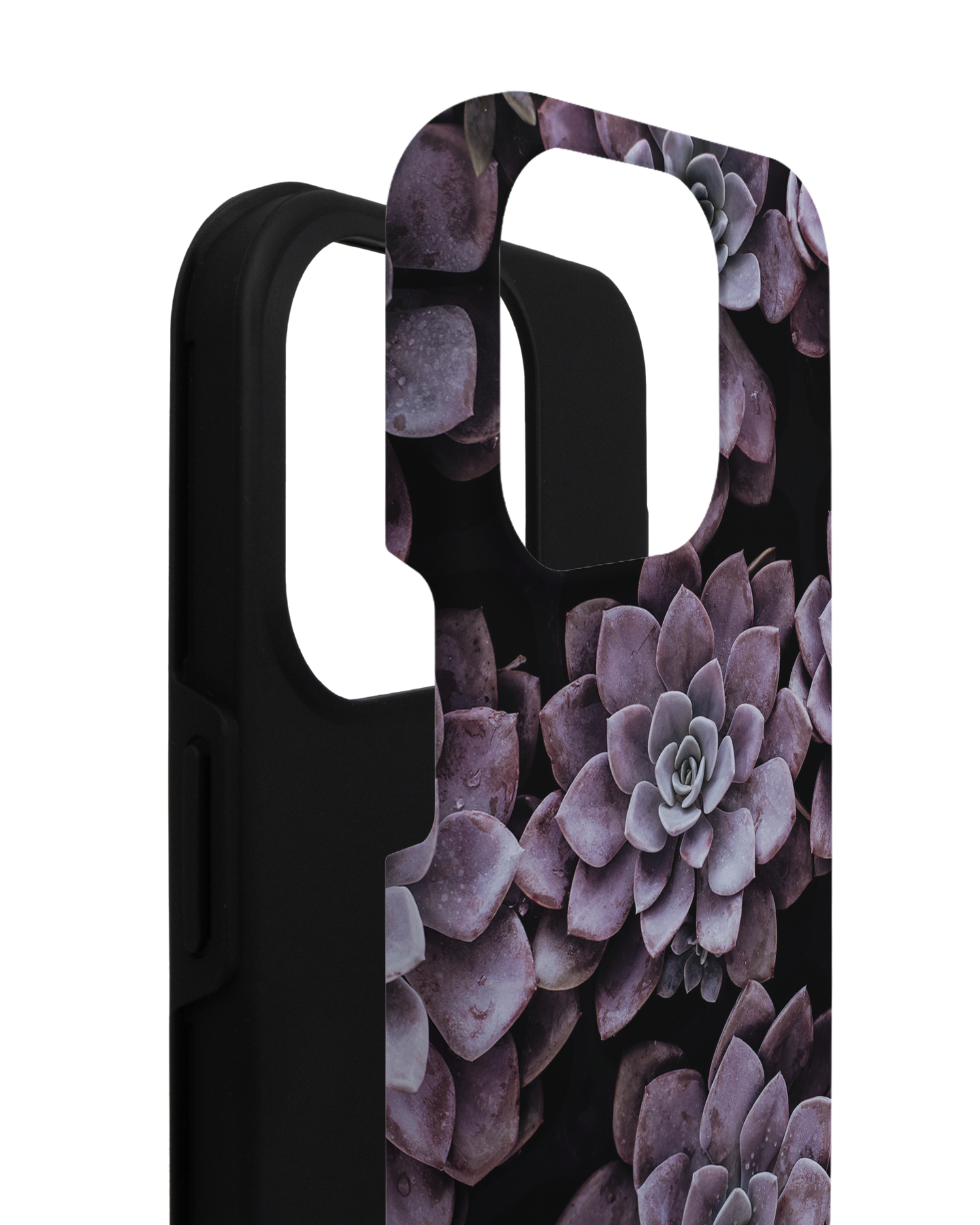 Purple Succulents Premium Handyhülle für Apple iPhone 14 Pro besteht aus 2 Teilen