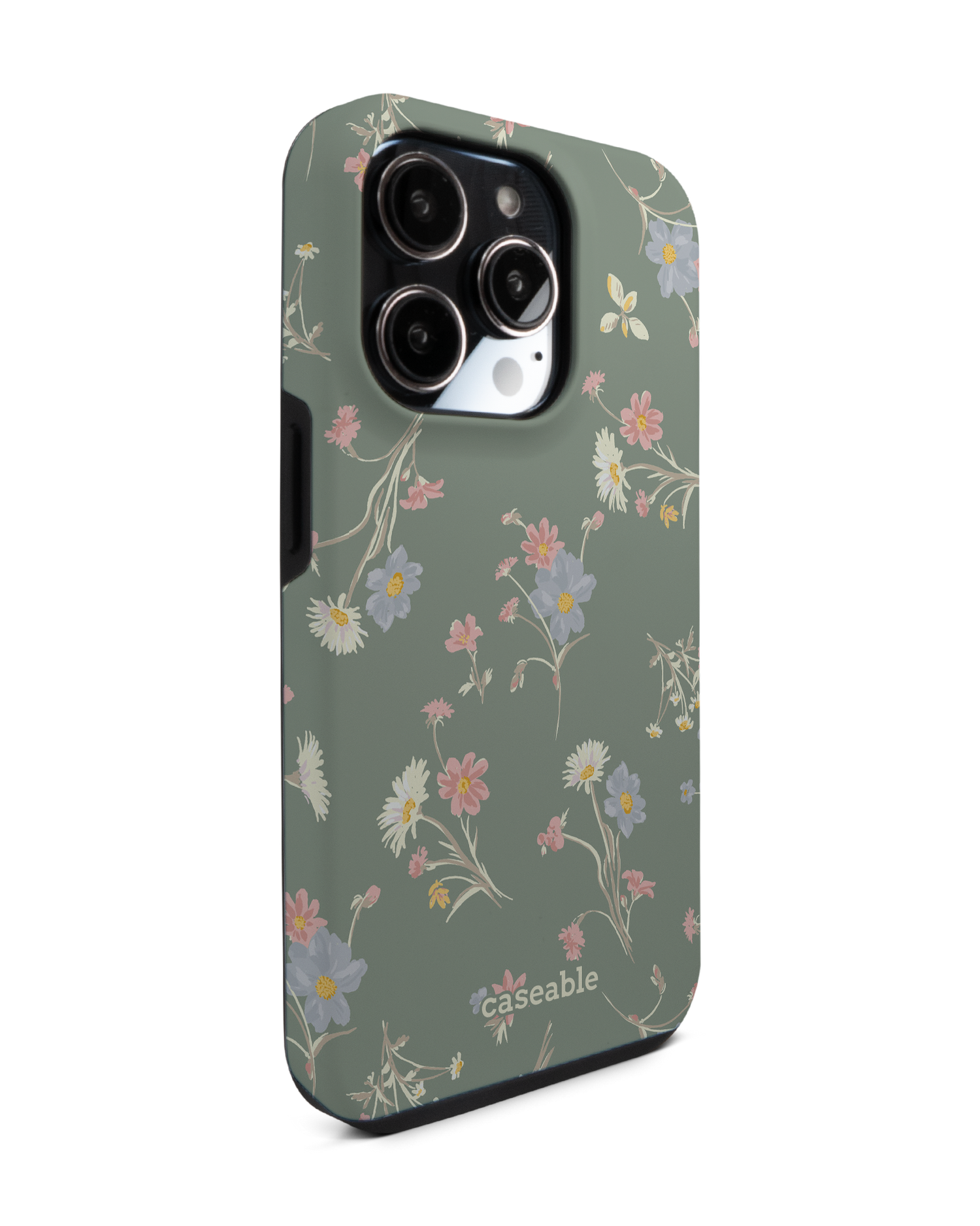 Wild Flower Sprigs Premium Handyhülle für Apple iPhone 14 Pro: Seitenansicht links