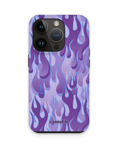 Purple Flames Premium Handyhülle für Apple iPhone 15 Pro