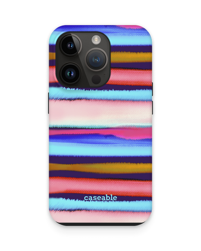 Watercolor Stripes Premium Handyhülle für Apple iPhone 15 Pro