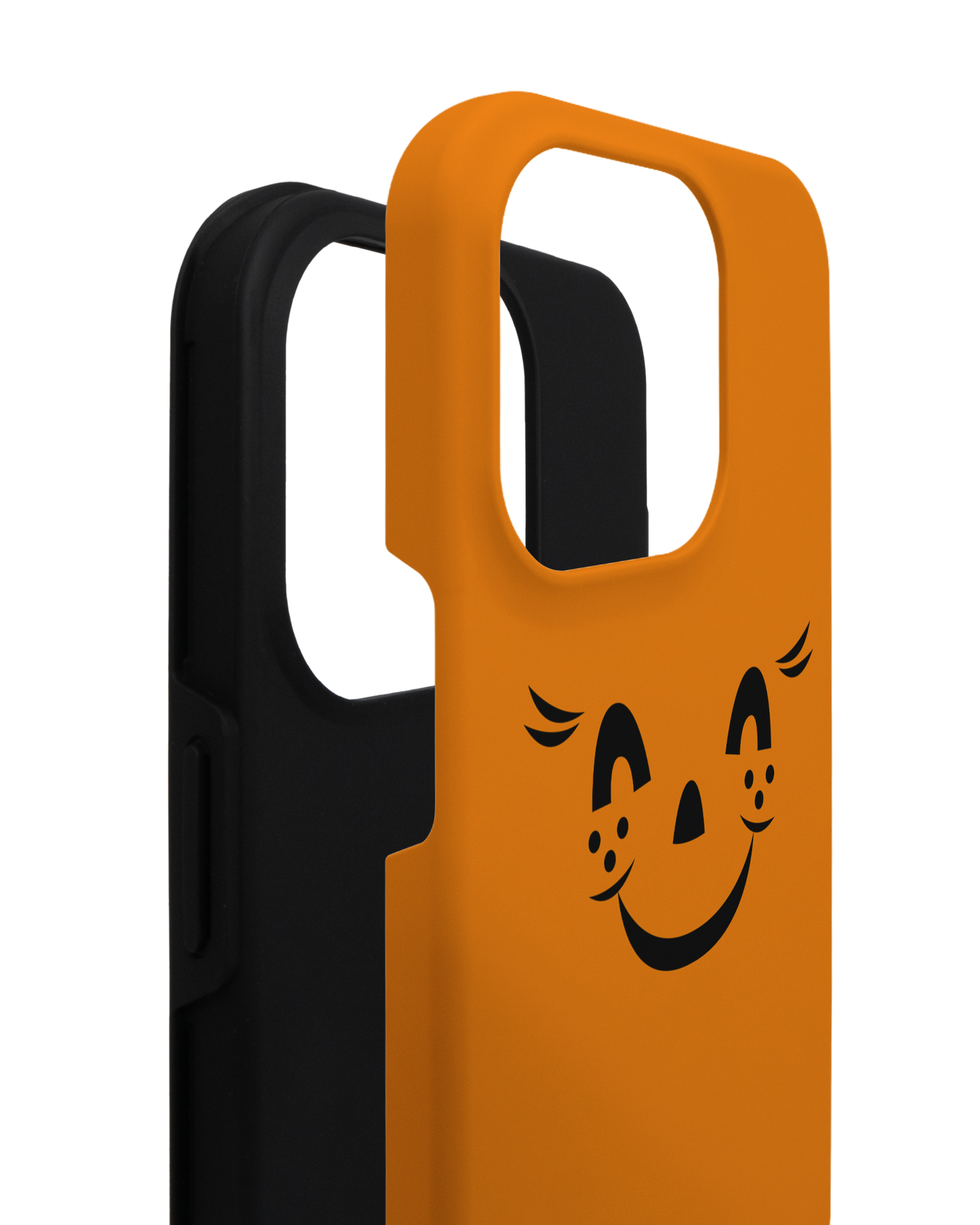 Pumpkin Smiles Premium Handyhülle für Apple iPhone 14 Pro besteht aus 2 Teilen