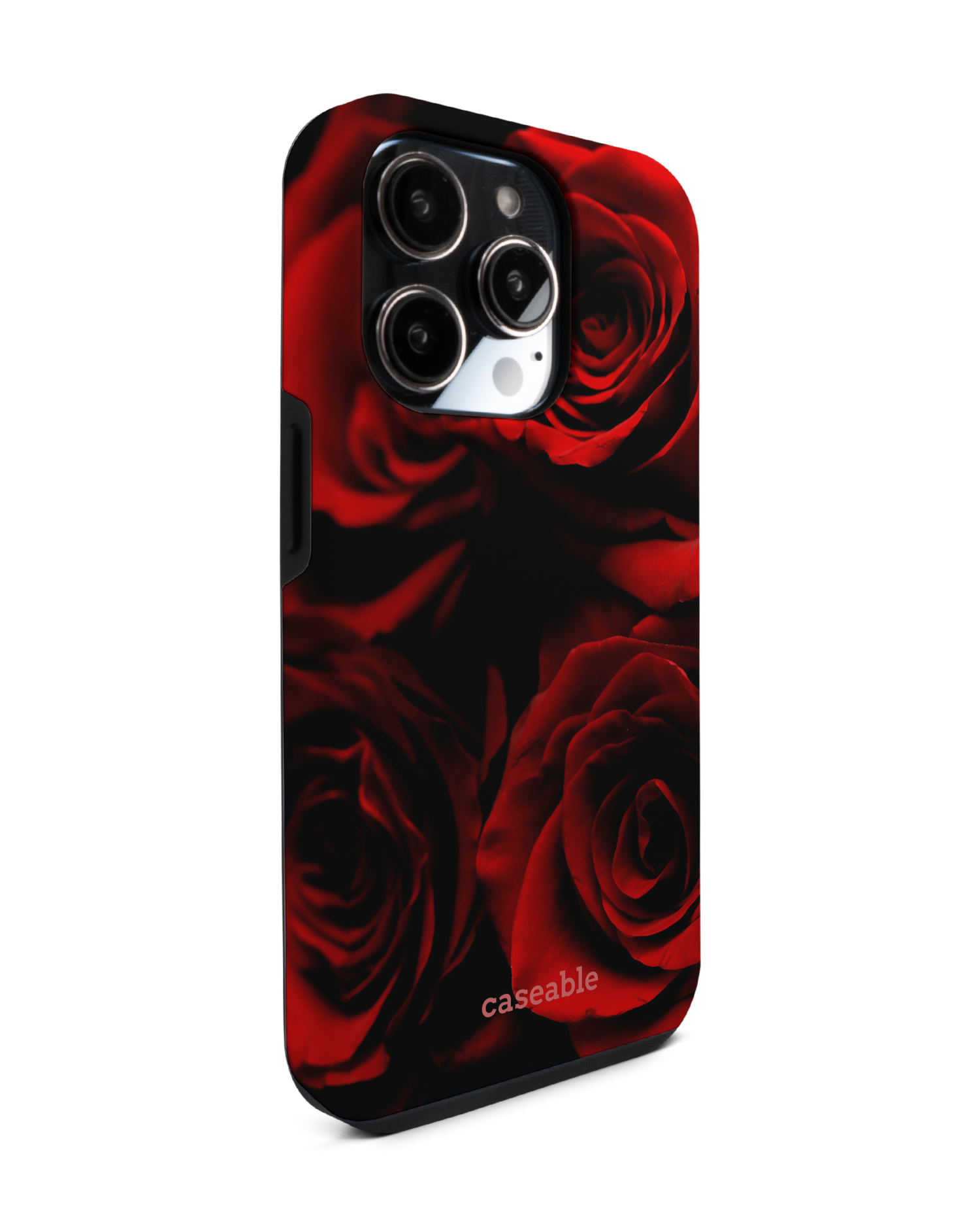 Red Roses Premium Handyhülle für Apple iPhone 14 Pro: Seitenansicht links