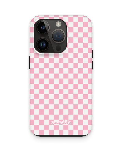 Pink Checkerboard Premium Handyhülle für Apple iPhone 14 Pro