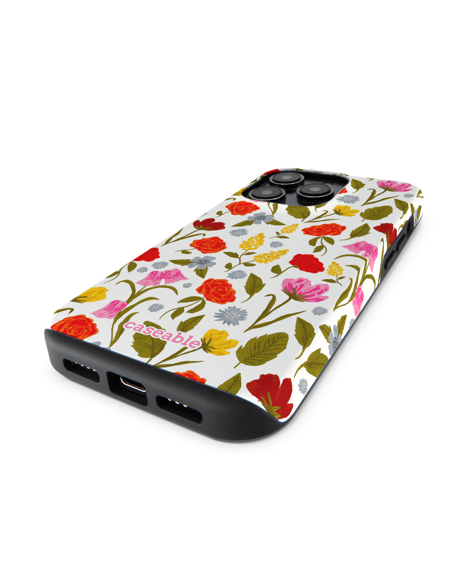 Botanical Beauties Premium Handyhülle für Apple iPhone 14 Pro: Smartphone liegend