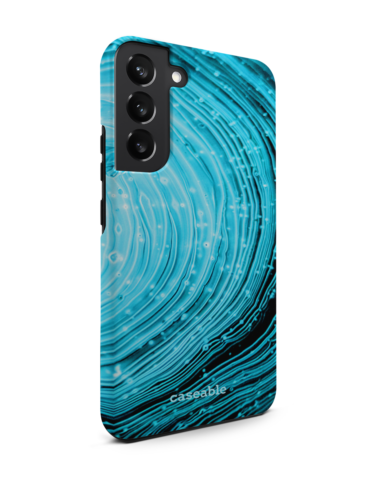 Turquoise Ripples Premium Handyhülle Samsung Galaxy S22 Plus 5G