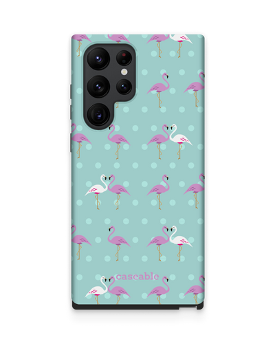 Two Flamingos Premium Handyhülle Samsung Galaxy S22 Ultra 5G