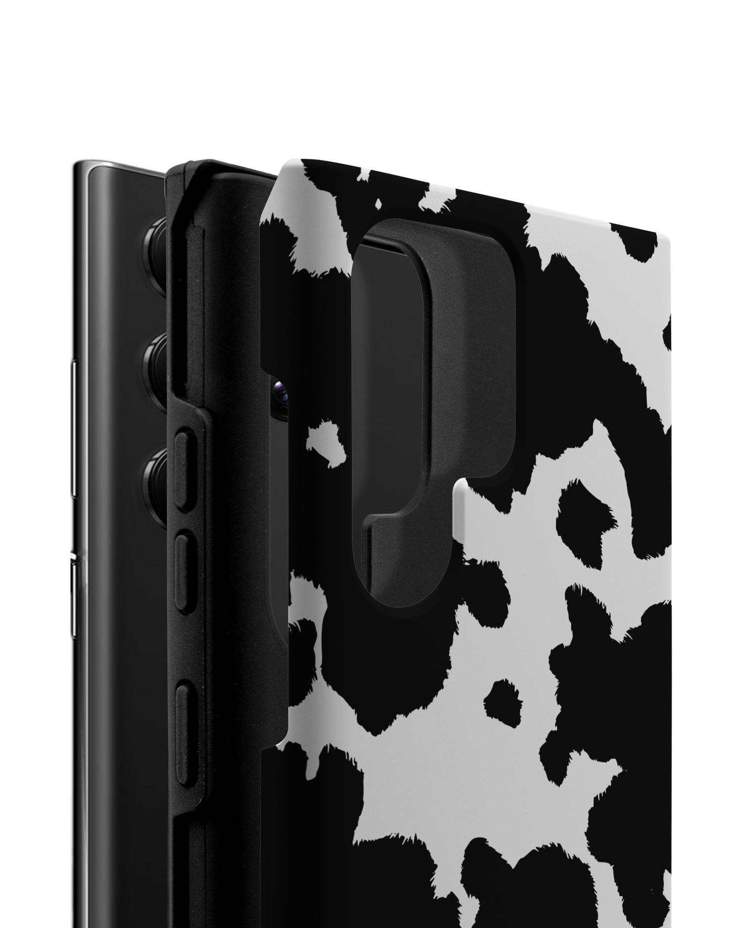 Cow Print Premium Handyhülle Samsung Galaxy S22 Ultra 5G besteht aus 2 Teilen