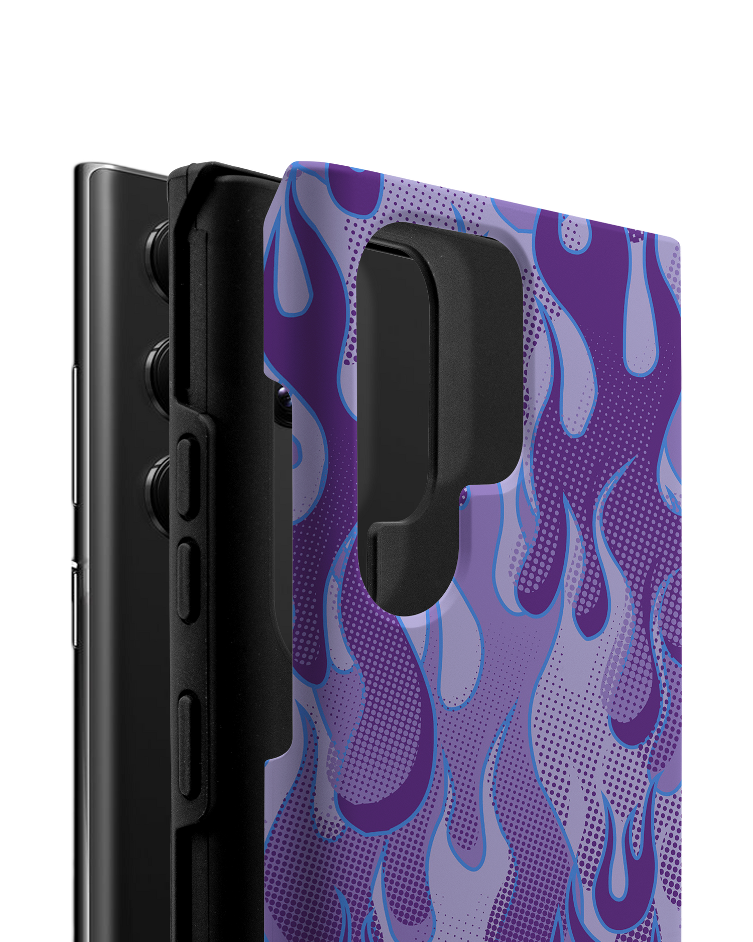 Purple Flames Premium Handyhülle Samsung Galaxy S22 Ultra 5G