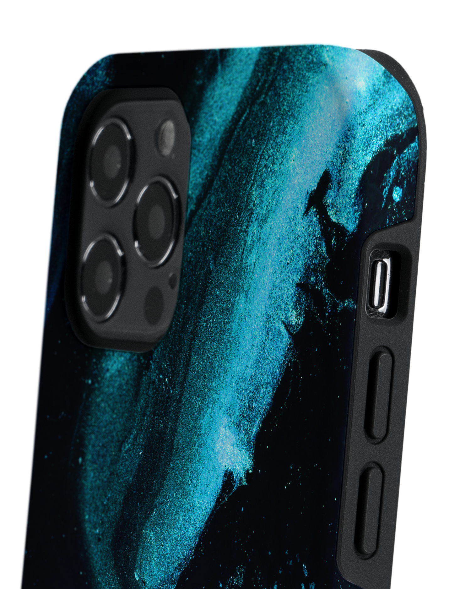 Deep Turquoise Sparkle Premium Handyhülle Apple iPhone 12 Pro Max: Detailansicht 2