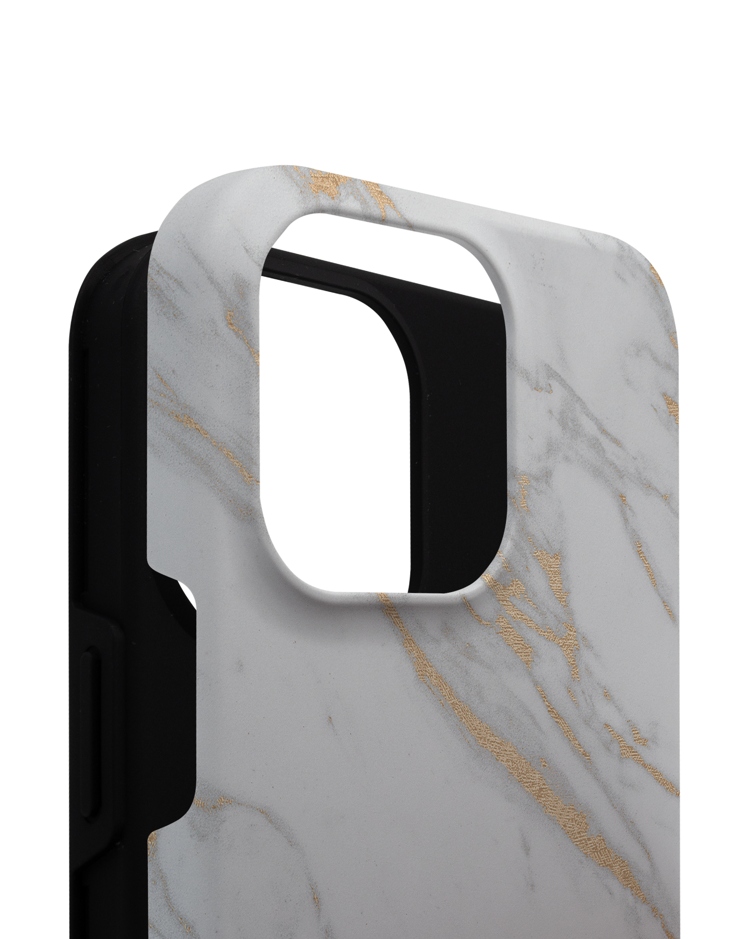 Gold Marble Elegance Premium Handyhülle für Apple iPhone 14 Pro Max besteht aus 2 Teilen