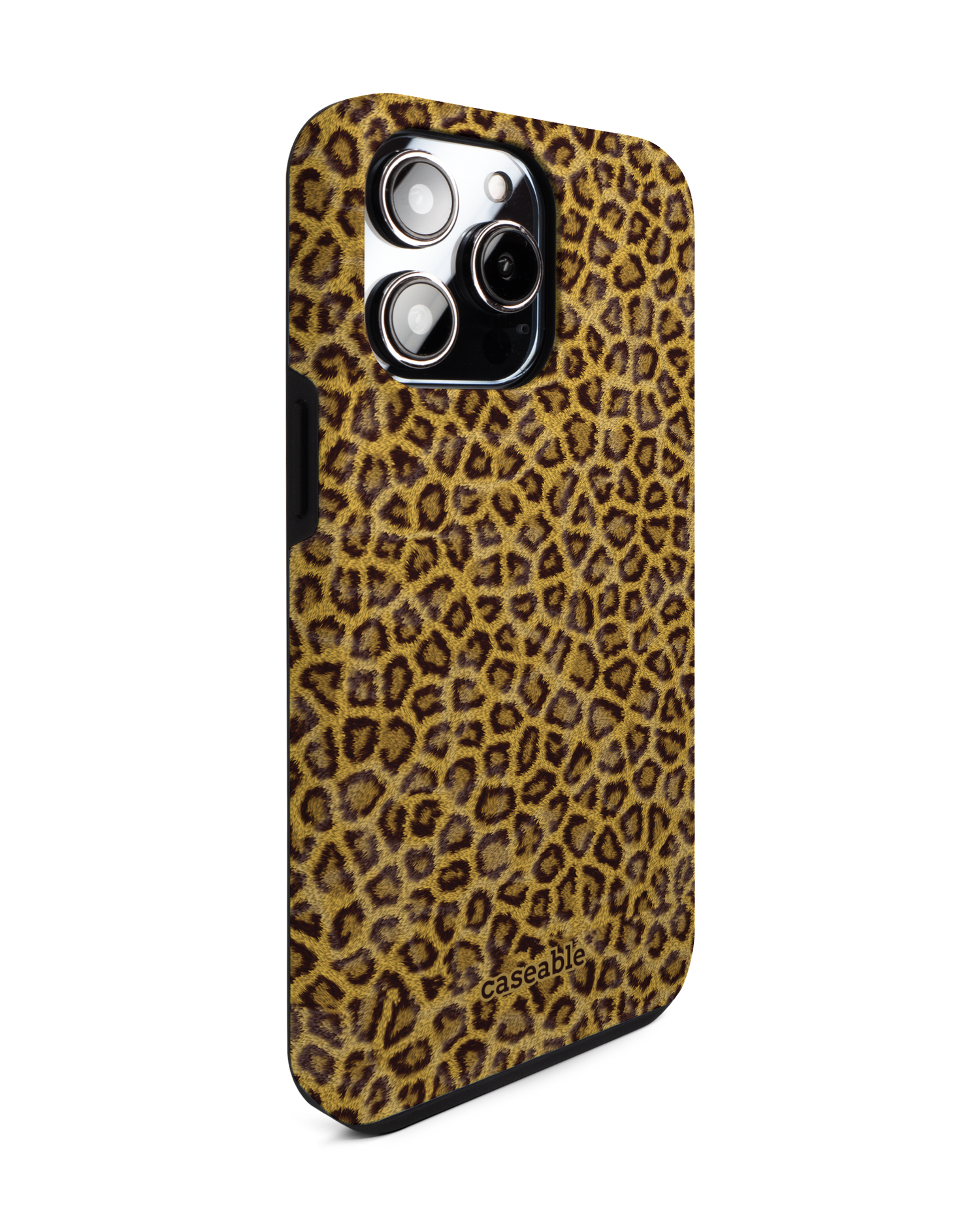 Leopard Skin Premium Handyhülle für Apple iPhone 14 Pro Max: Seitenansicht links