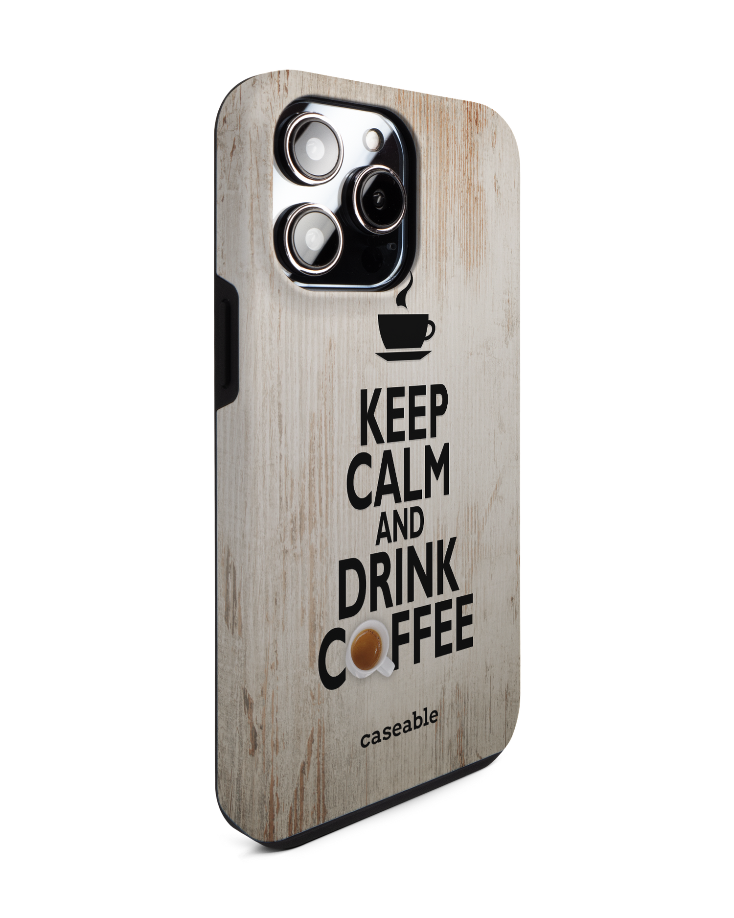 Drink Coffee Premium Handyhülle für Apple iPhone 14 Pro Max: Seitenansicht links