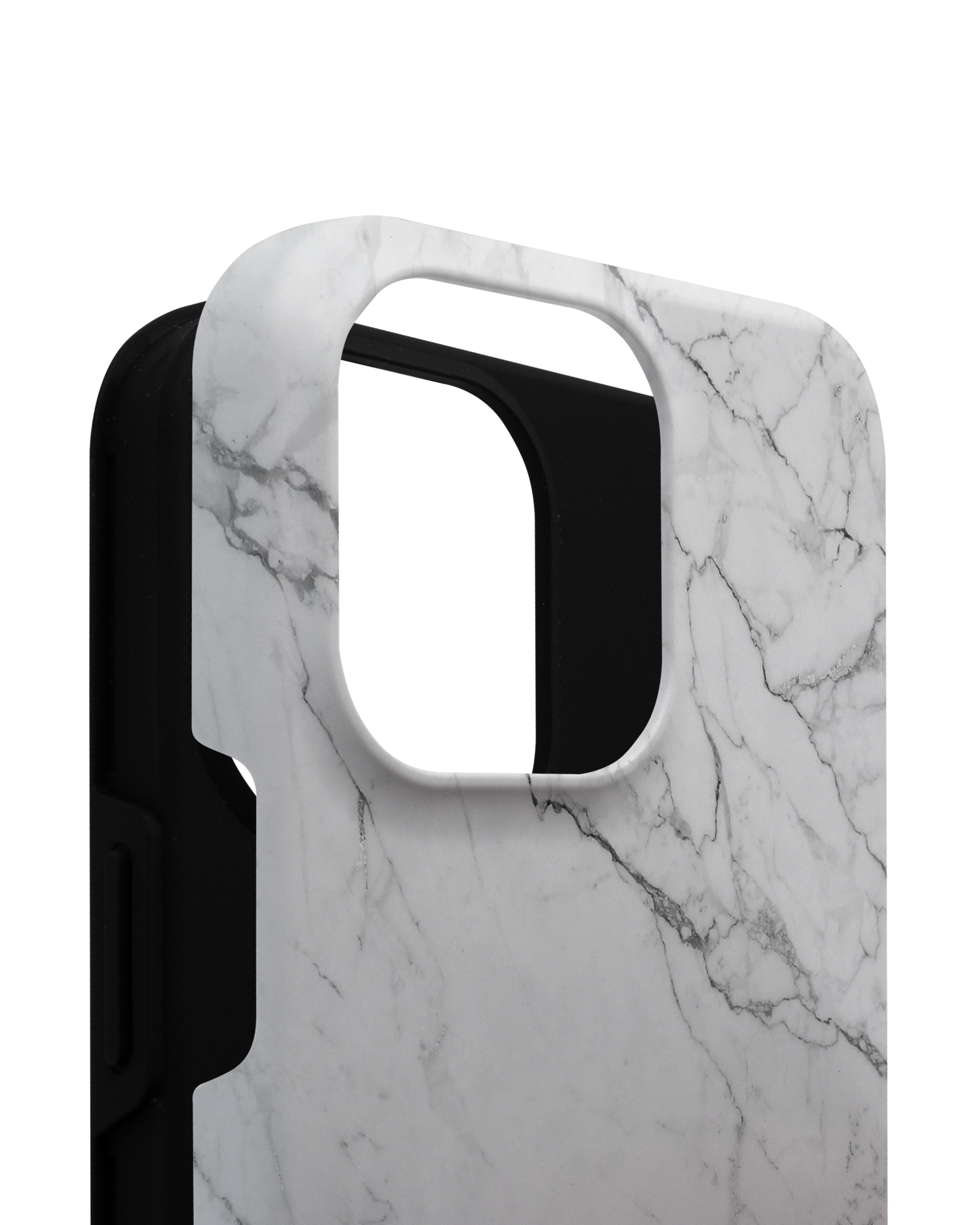 White Marble Premium Handyhülle für Apple iPhone 14 Pro Max besteht aus 2 Teilen
