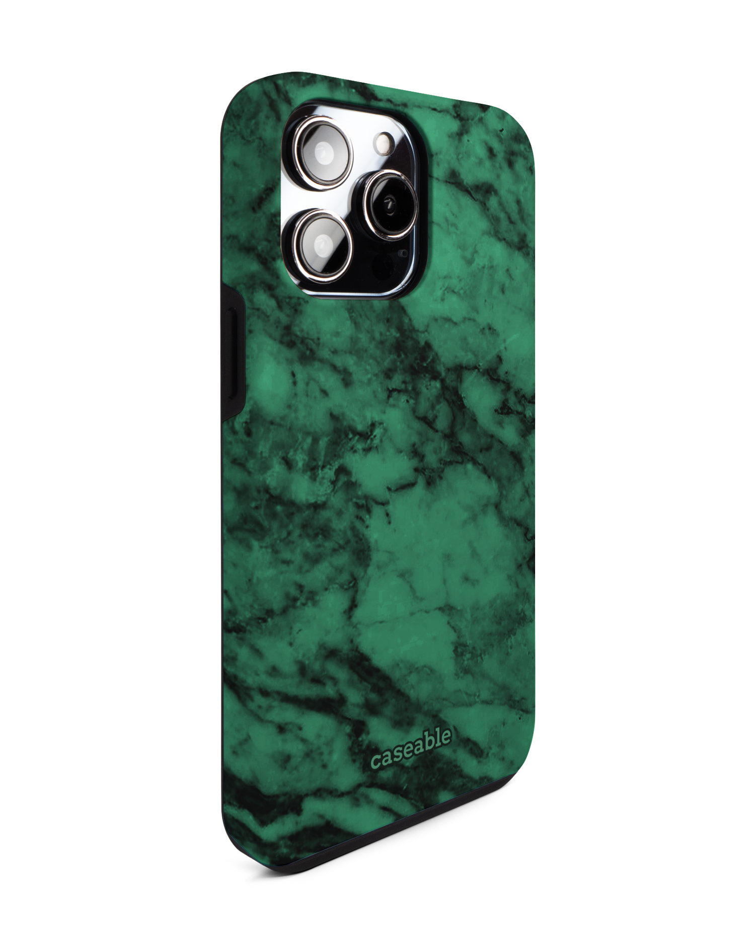 Green Marble Premium Handyhülle für Apple iPhone 14 Pro Max: Seitenansicht links