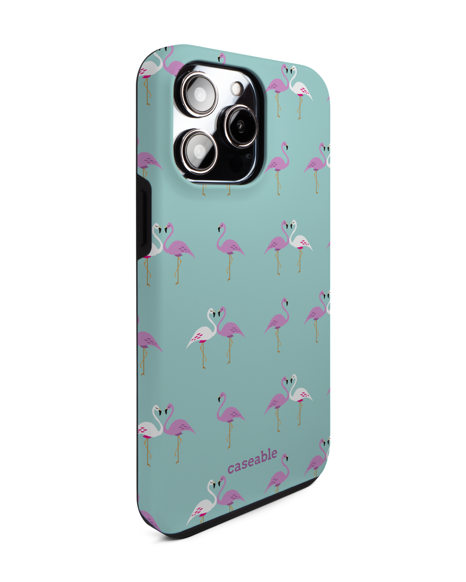 Two Flamingos Premium Handyhülle für Apple iPhone 14 Pro Max: Seitenansicht links