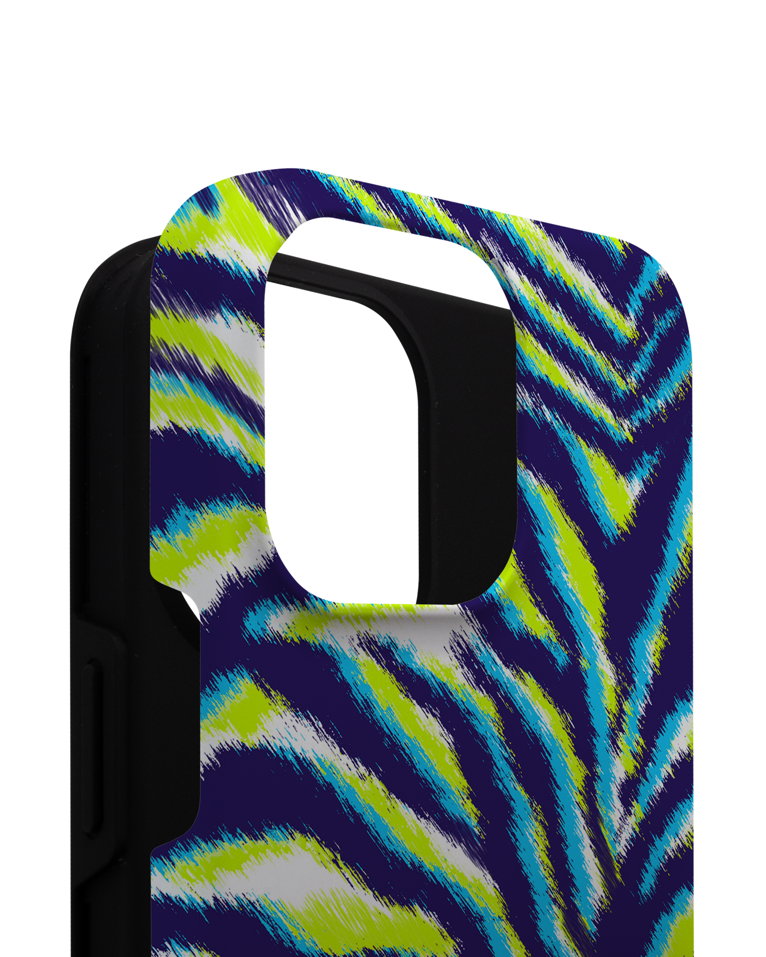 Neon Zebra Premium Handyhülle für Apple iPhone 14 Pro Max besteht aus 2 Teilen