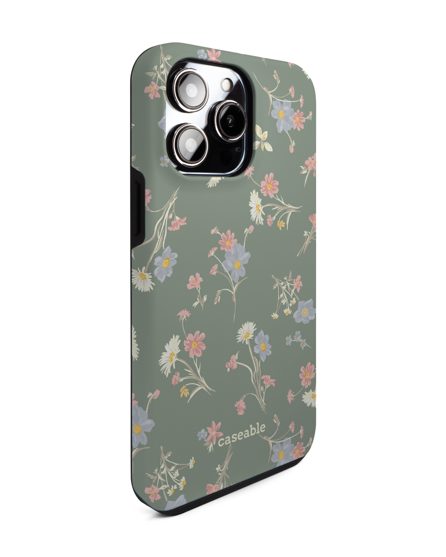 Wild Flower Sprigs Premium Handyhülle für Apple iPhone 14 Pro Max: Seitenansicht links