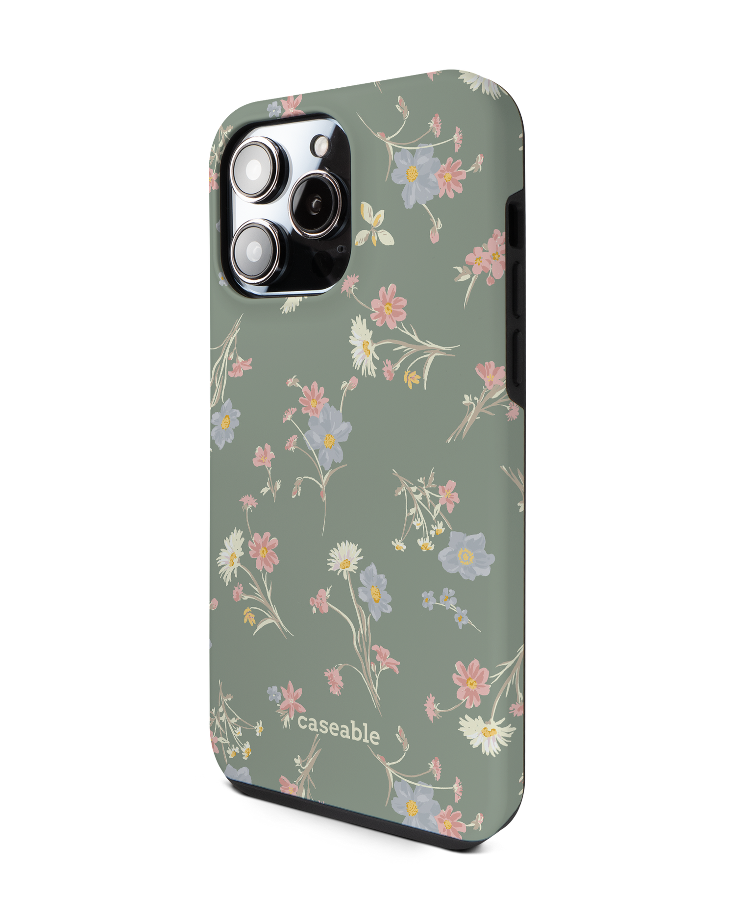 Wild Flower Sprigs Premium Handyhülle für Apple iPhone 14 Pro Max: Seitenansicht rechts