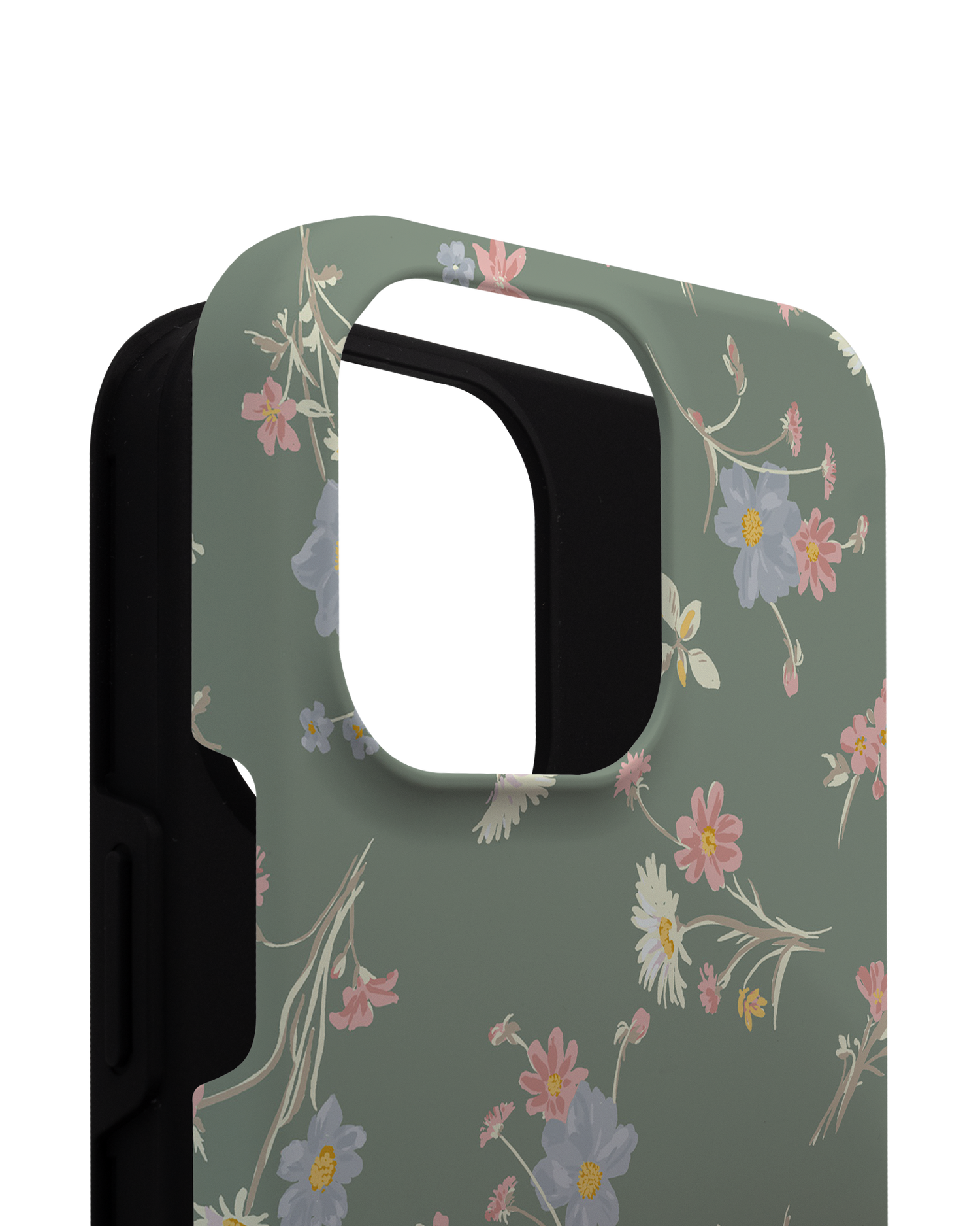 Wild Flower Sprigs Premium Handyhülle für Apple iPhone 14 Pro Max besteht aus 2 Teilen