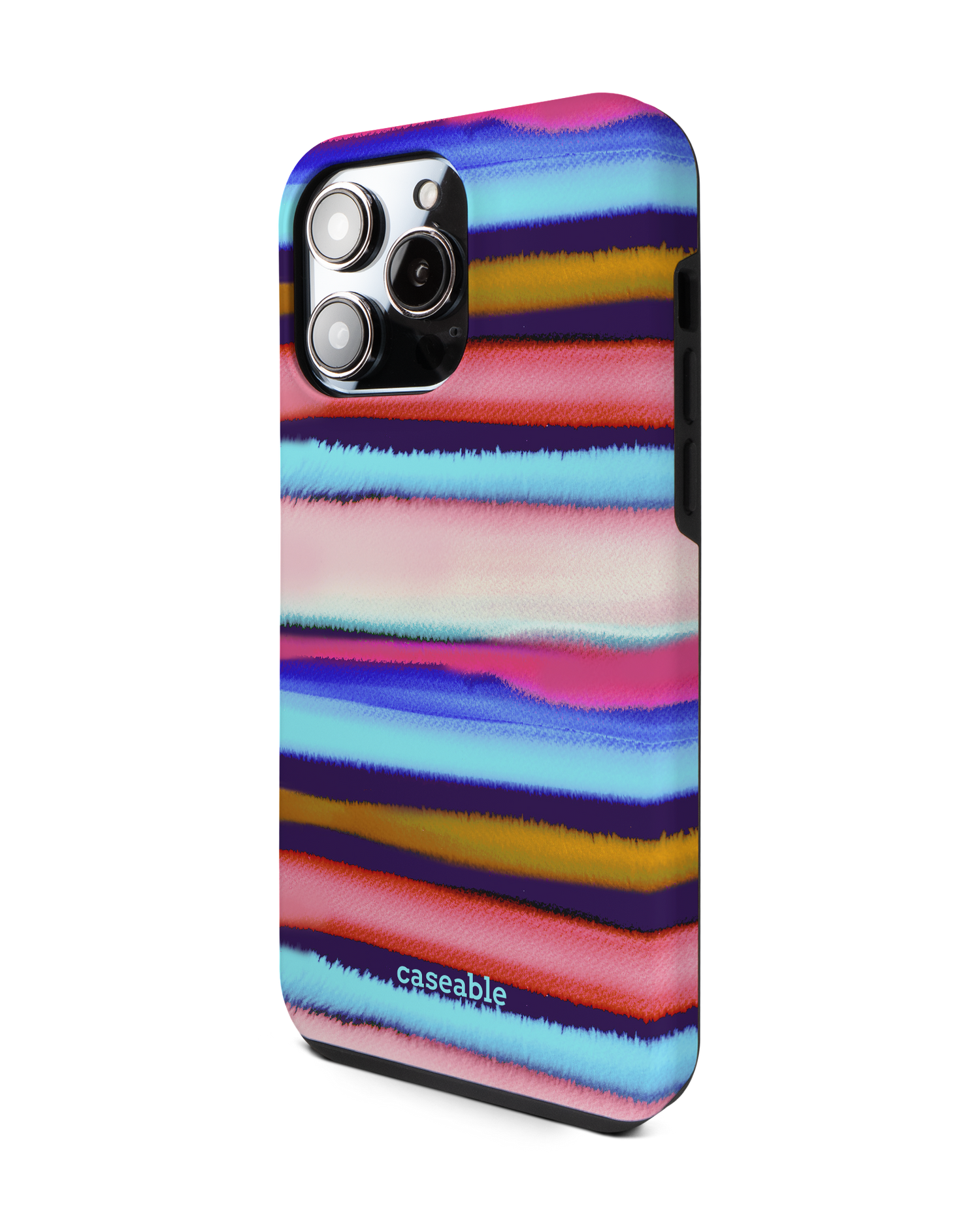 Watercolor Stripes Premium Handyhülle für Apple iPhone 14 Pro Max: Seitenansicht rechts