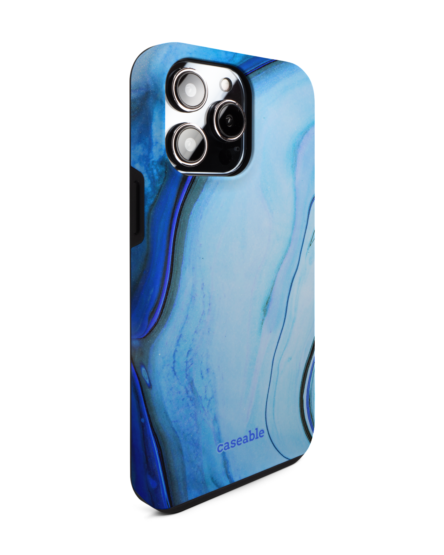 Cool Blues Premium Handyhülle für Apple iPhone 14 Pro Max: Seitenansicht links